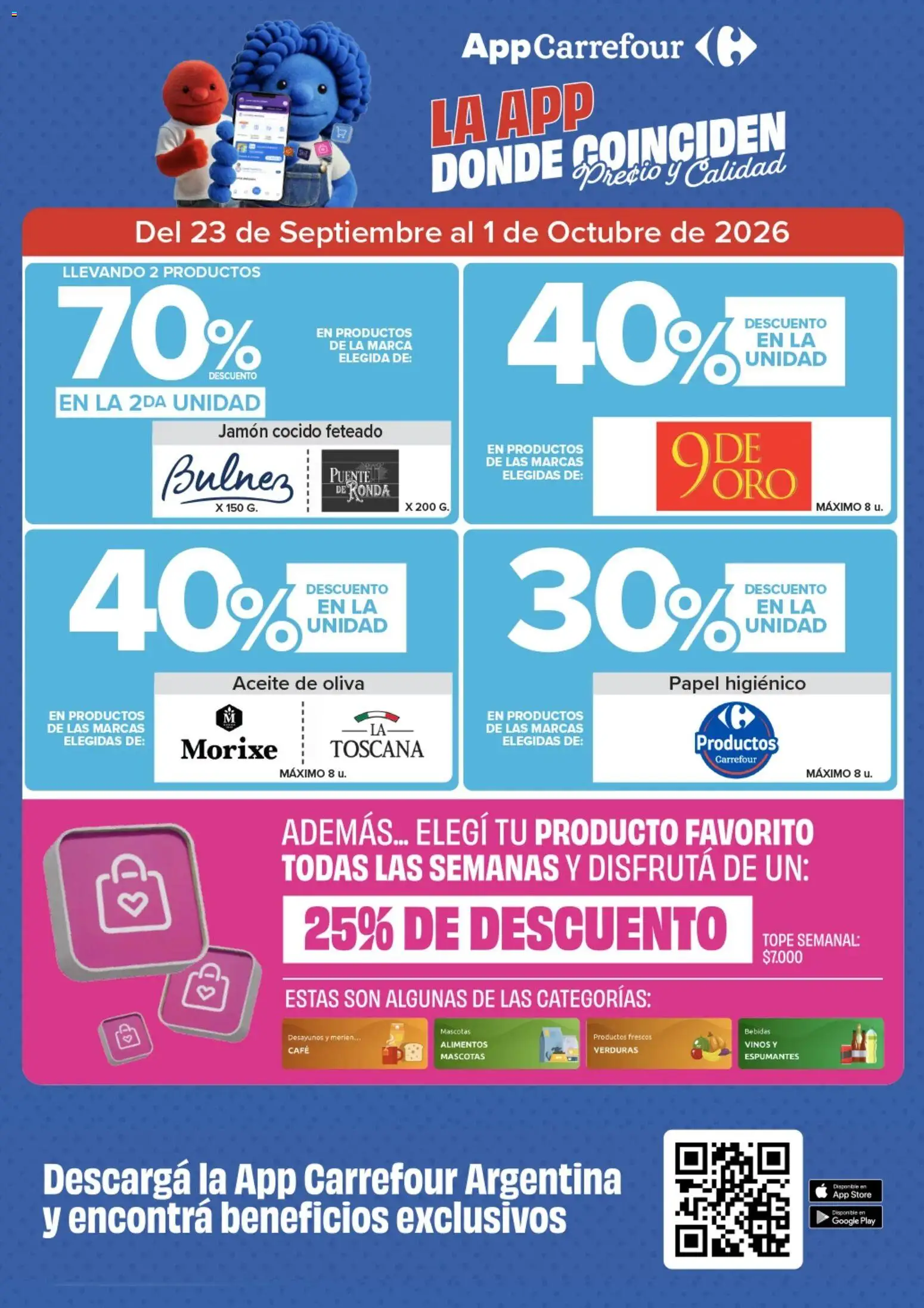 Carrefour Express catálogo │ válido desde el 23/09/2026 | Página: 3 | Productos: Bebidas, Jamón cocido, Verduras, Jamón