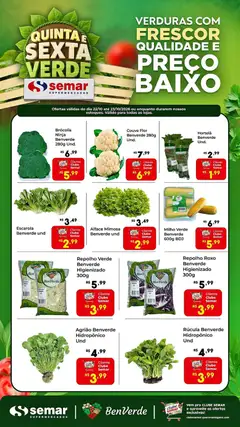 Semar Supermercado ofertas Quinta e Sexta Verde - Pré-Visualização do folheto da loja Semar Supermercado, válido de 22/10/2026