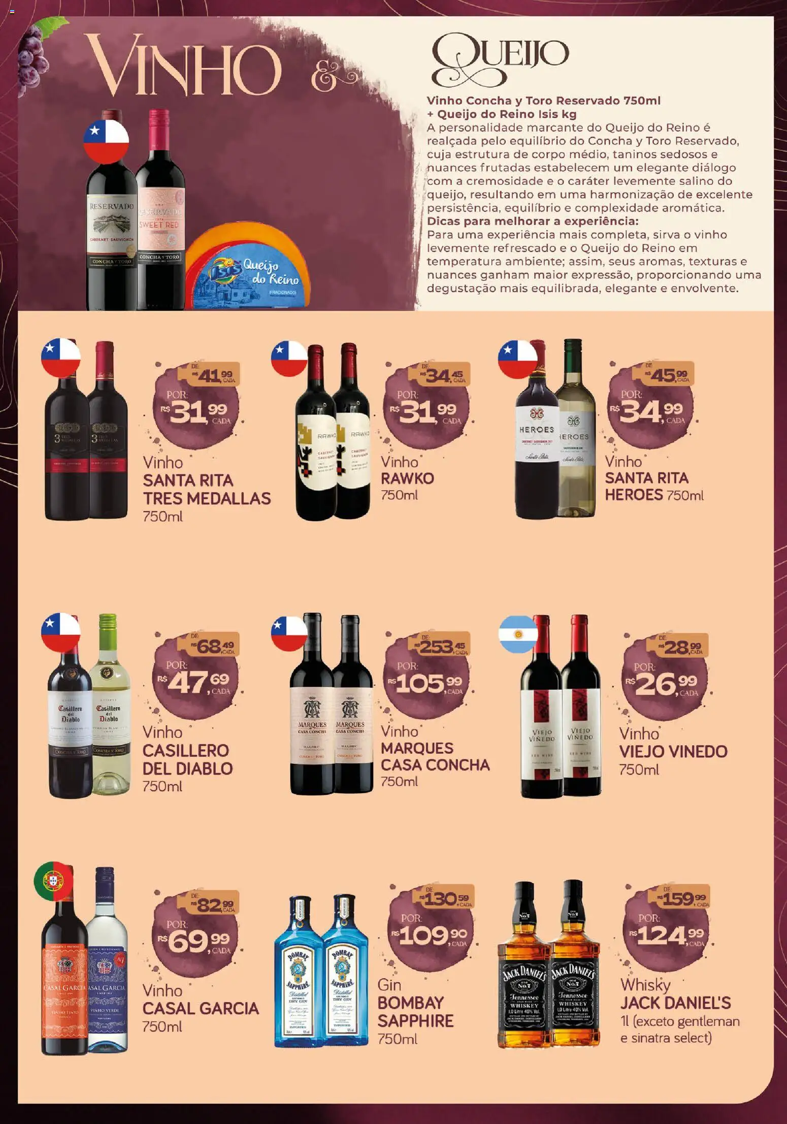 Cometa Supermercados Folheto - válido de 13/08/2026 | Página: 2 | Produtos: Whisky, Queijo, Vinho, Gin
