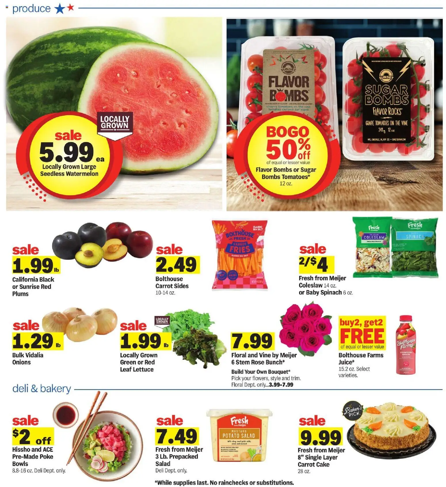 Meijer Weekly Ad - valid from 07/22/2026 | Page: 13 | Products: Bakery, Carrot, Salad, Watermelon