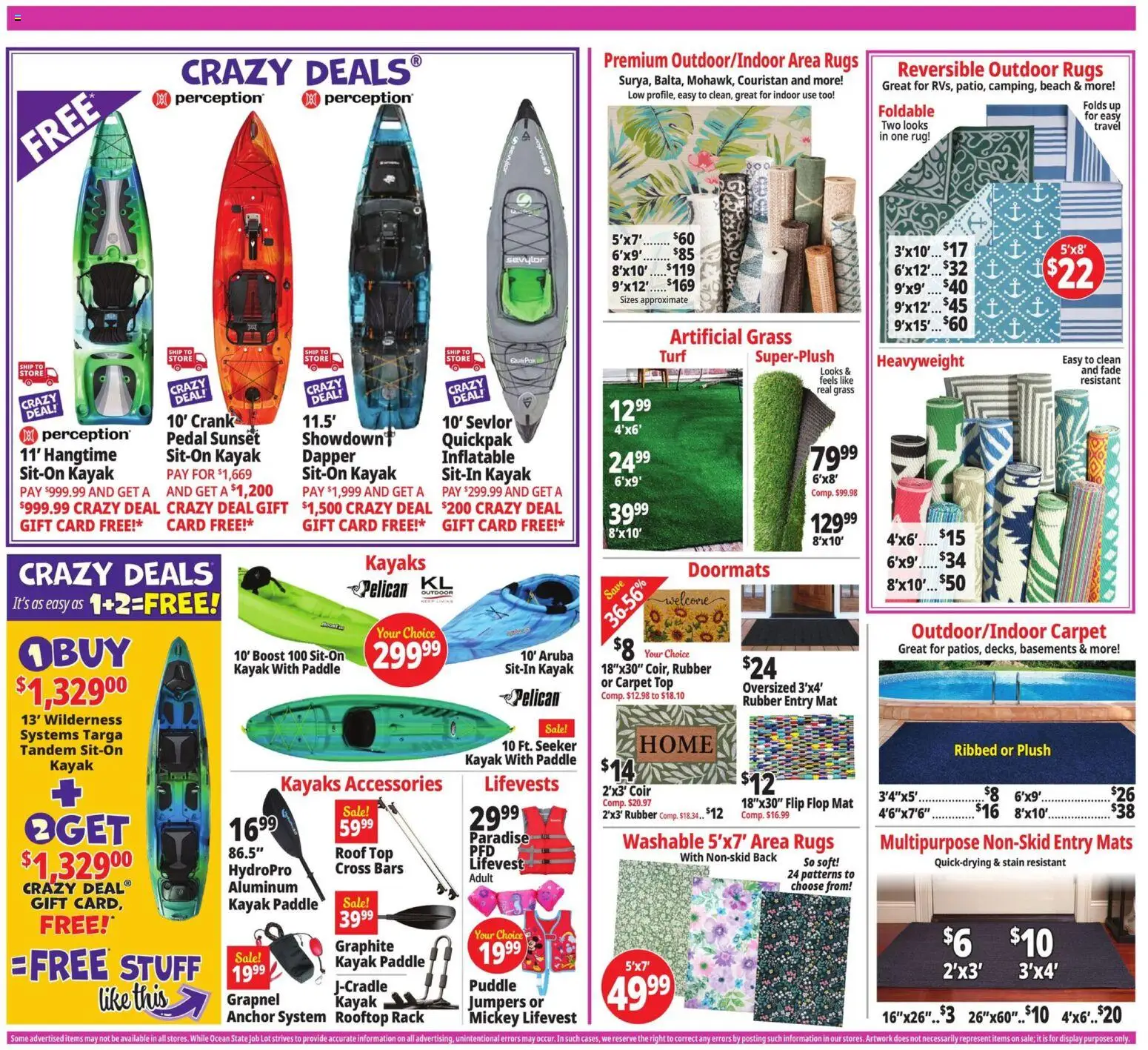 Ocean State Job Lot Weekly Ad - valid from 28.05.2026 | Page: 11 | Products: Carpet, Anchor, Kayak