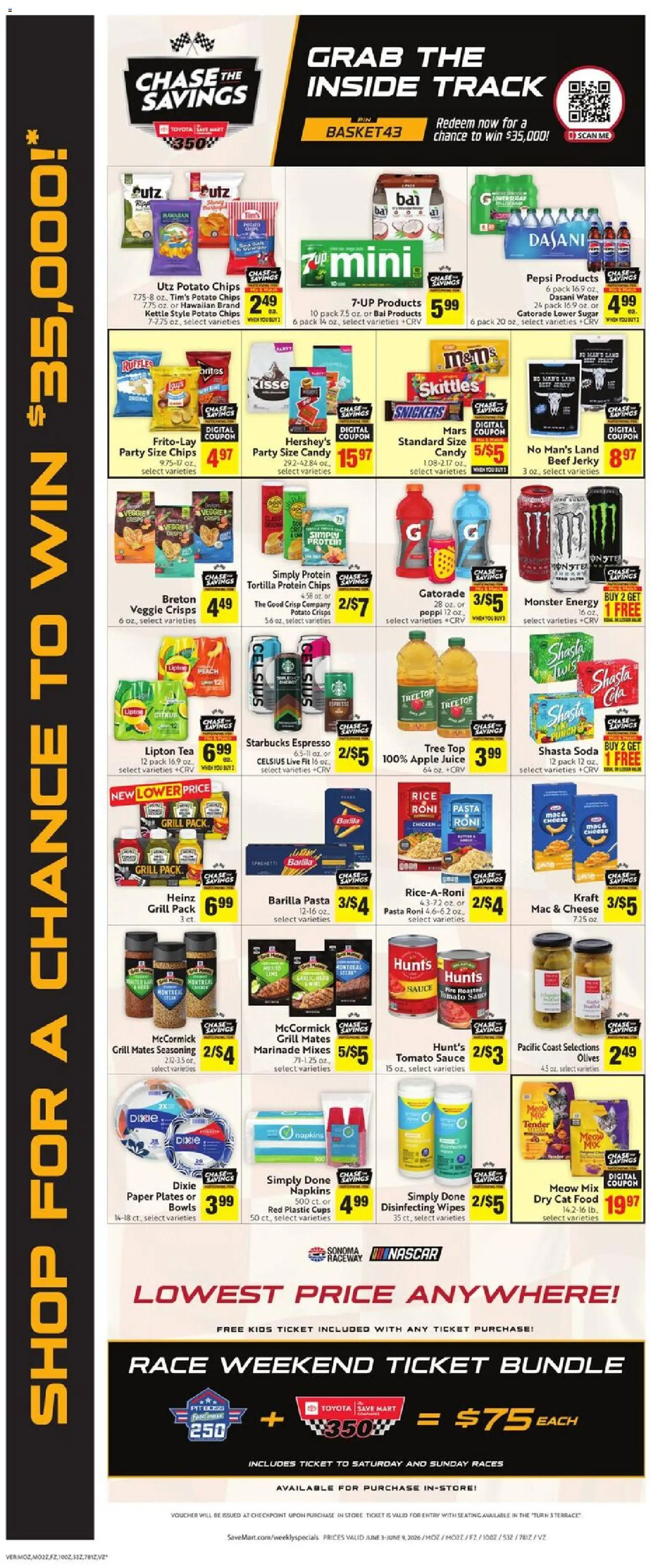 Save Mart Weekly Ad - valid from 03.06.2026 | Page: 4 | Products: Pan, Cat Food, Juice, Grill