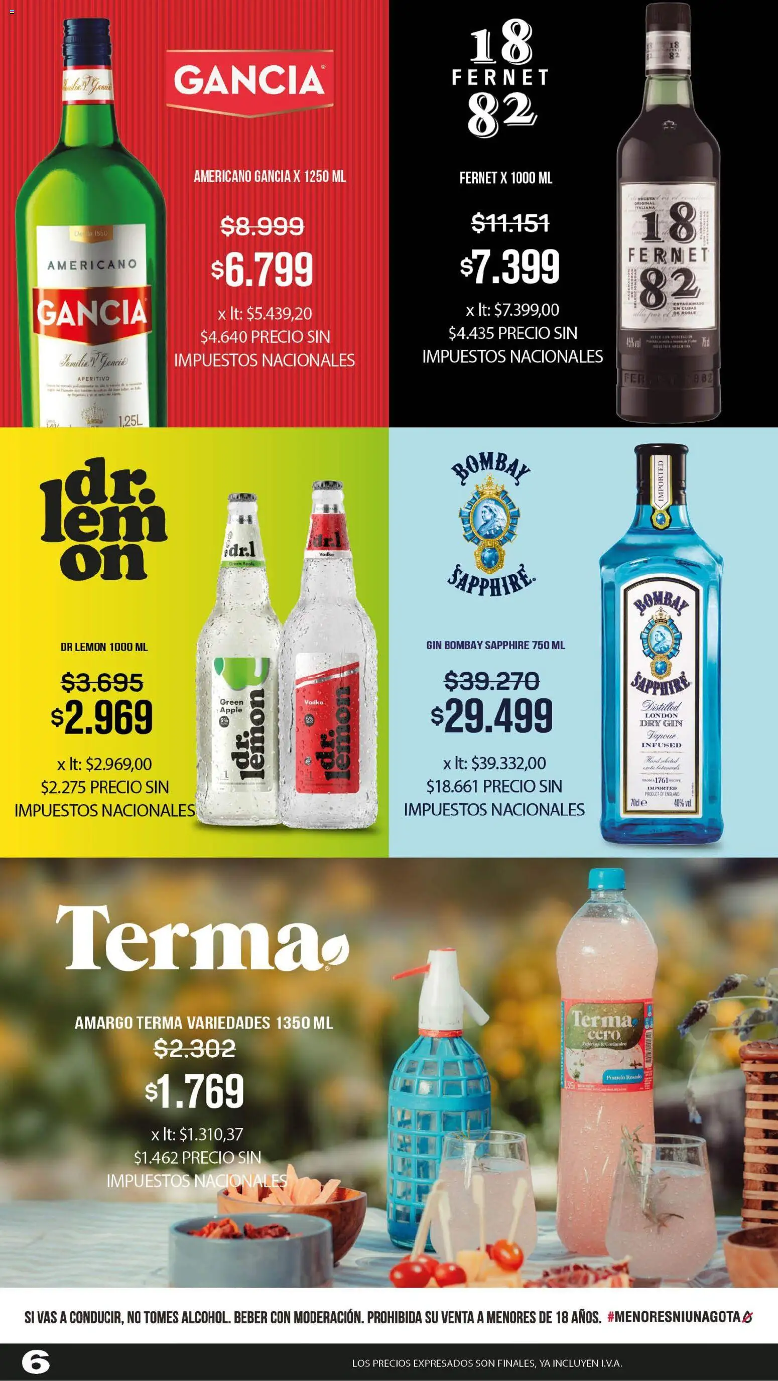 Makro ofertas │ válido desde el 03/09/2026 | Página: 6 | Productos: Vodka, Gin, Fernet, Bombay Sapphire