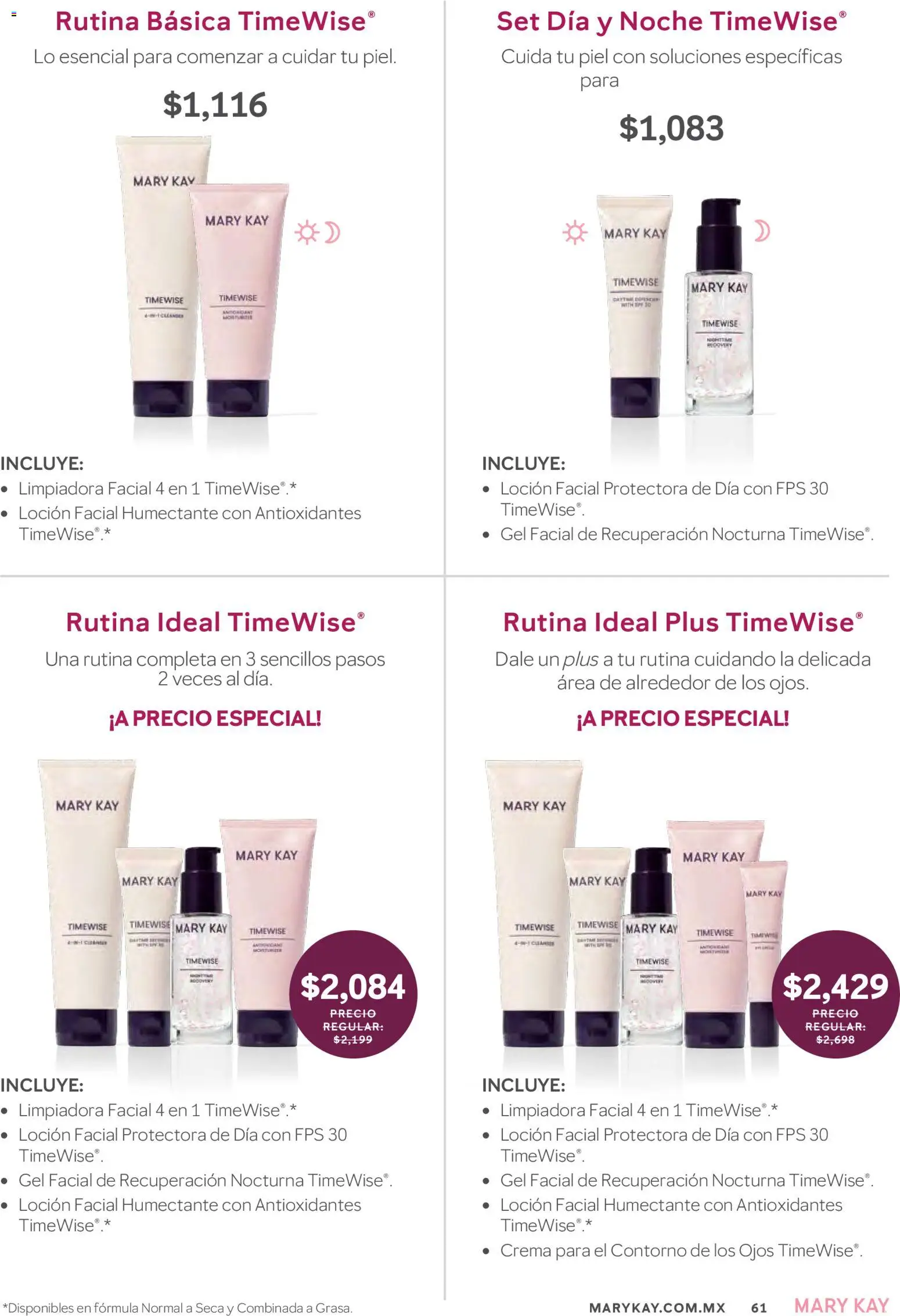 Nuevas ofertas de Mary Kay válidas en toda la República Mexicana desde el 01/07/2026. ¡Encuentra las mejores ofertas en Catálogo Mary Kay Julio Agosto 2026! | Página: 61 | Productos: Crema, Contorno, Loción