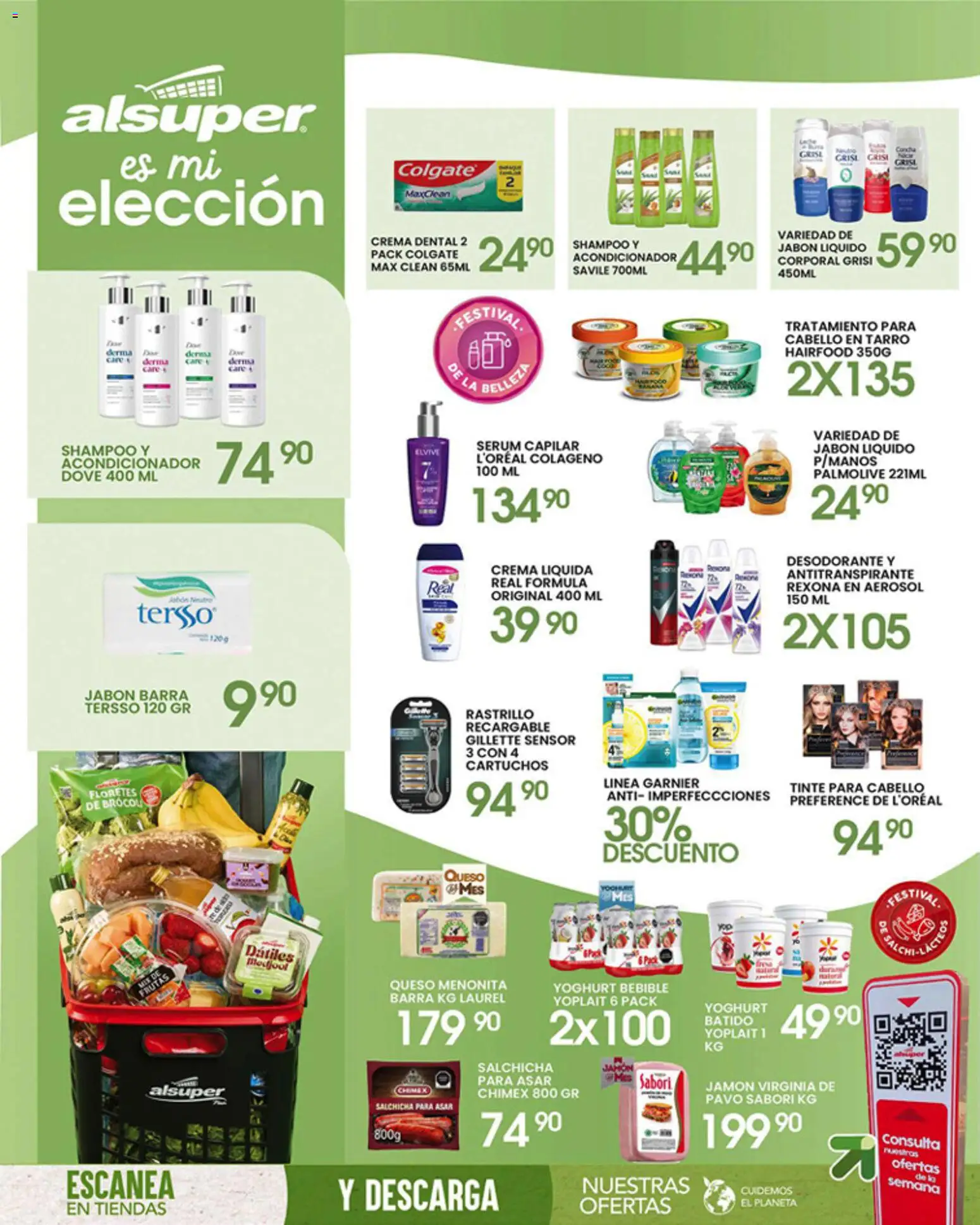 Nuevas ofertas de Alsuper válidas en toda la República Mexicana desde el 17.04.2026. ¡Encuentra las mejores ofertas en Alsuper folleto! | Página: 8 | Productos: Sal, Salchicha, Queso, Acondicionador