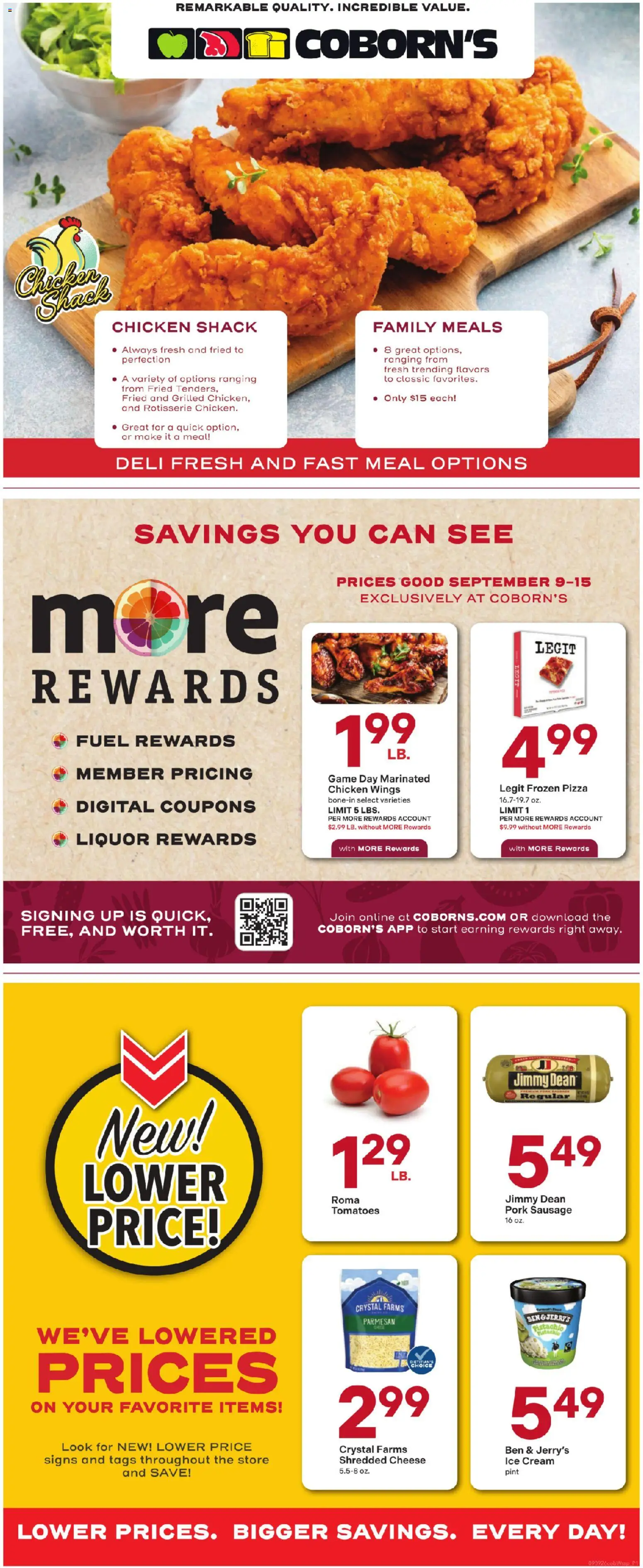 Coborn's Weekly Ad - valid from 09/09/2026 | Page: 2 | Products: Ice cream, Sausage, Ice, Frozen pizza