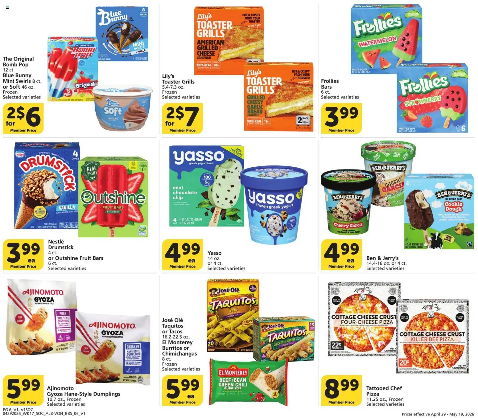 Vons Big Book of Savings - valid from 29.04.2026 | Page: 6 | Products: Fryer, Bread, Pizza, Cream