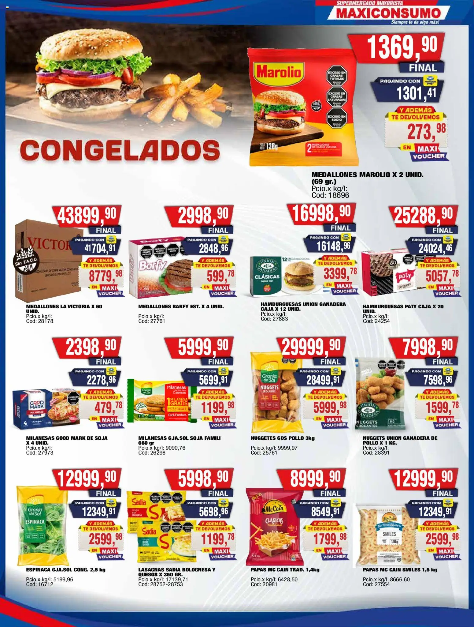 Maxiconsumo ofertas │ válido desde el 18.05.2026 | Página: 14 | Productos: Pollo, Caja, Milanesa, Espinaca