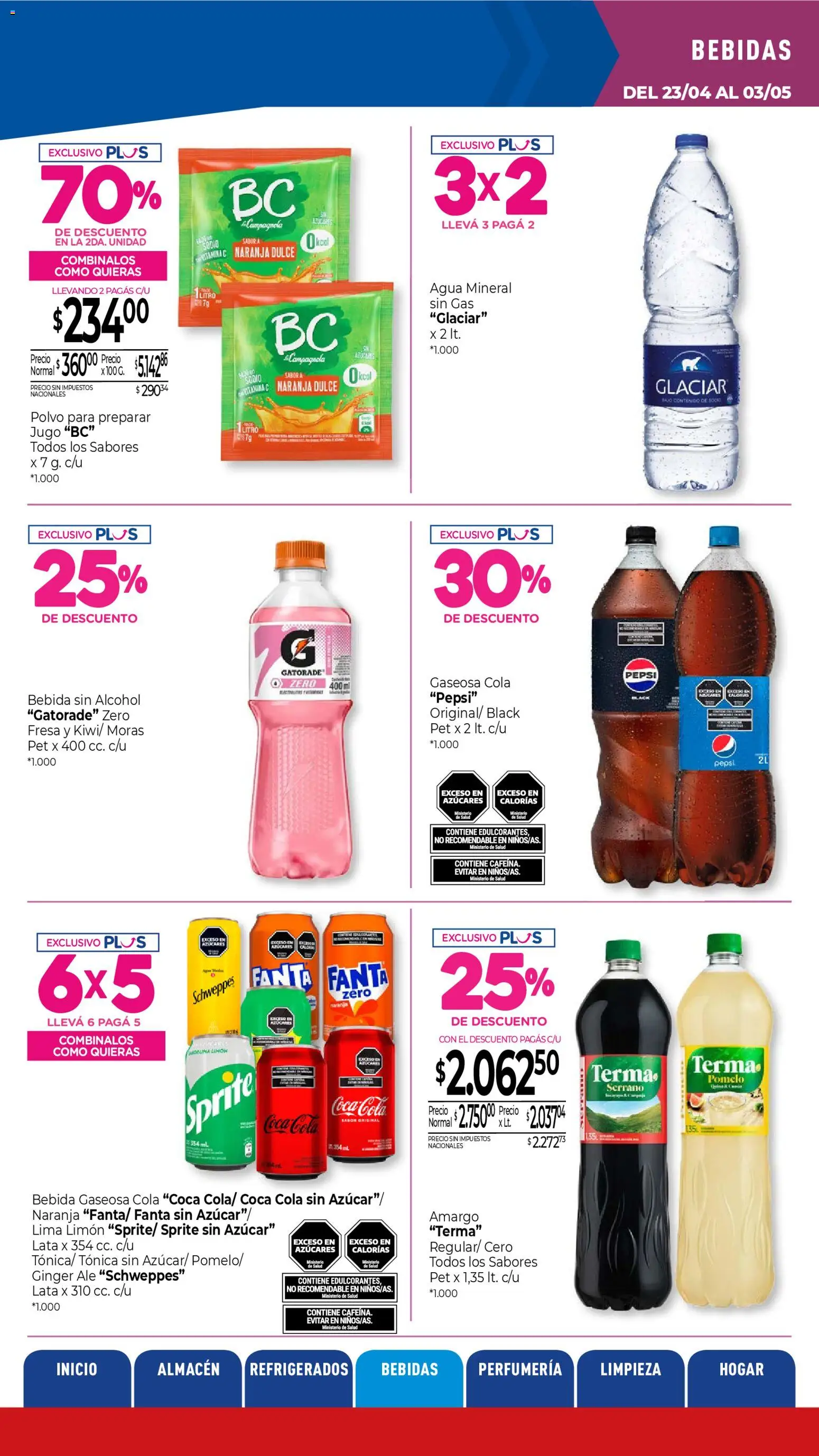 La Anonima catálogo │ válido desde el 23.04.2026 | Página: 25 | Productos: Lima, Agua, Pomelo, Jugo
