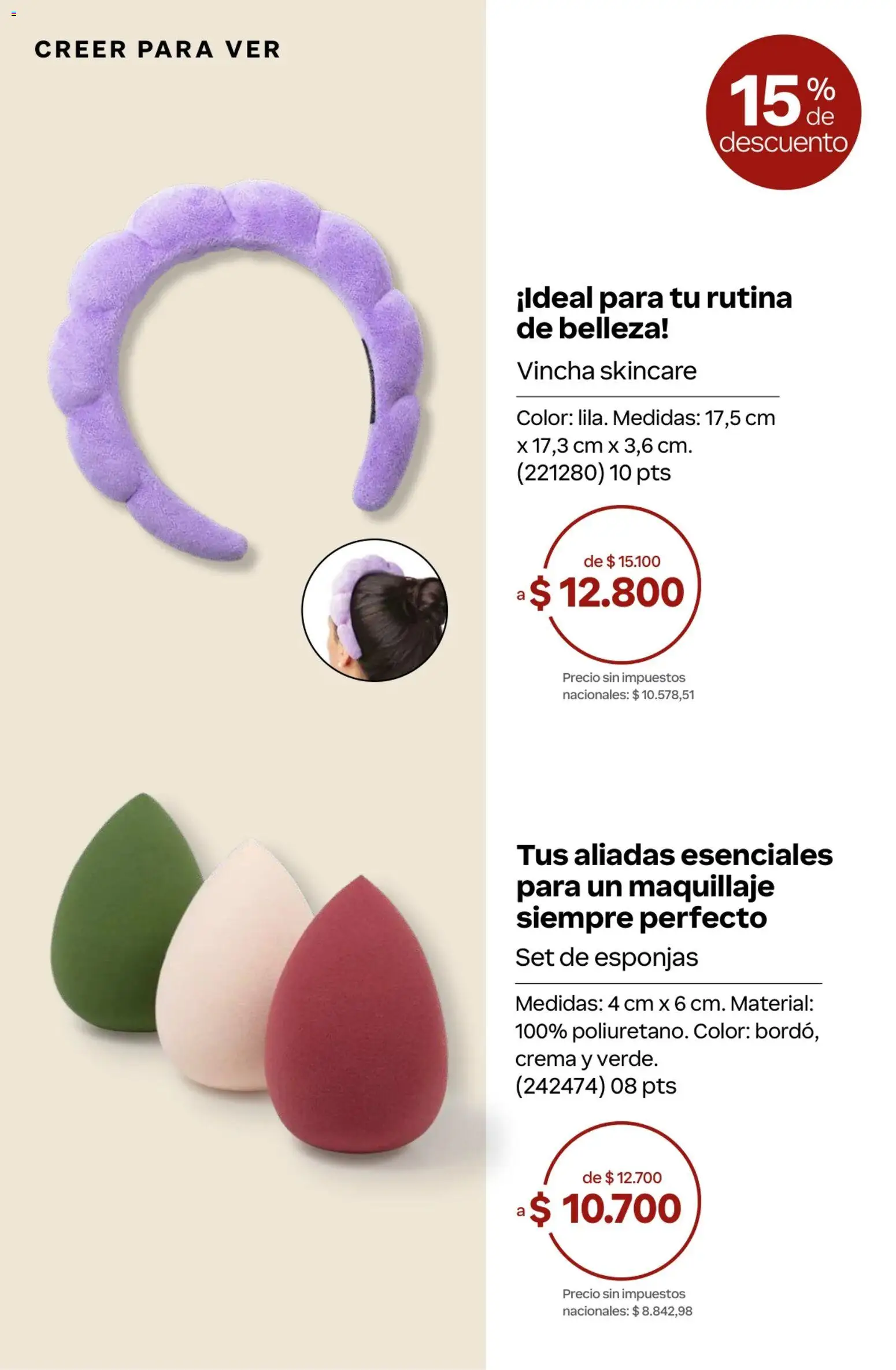 Catálogo Natura Ciclo 10 │ válido desde el 30/06/2026 | Página: 289 | Productos: Vincha, Maquillaje, Crema