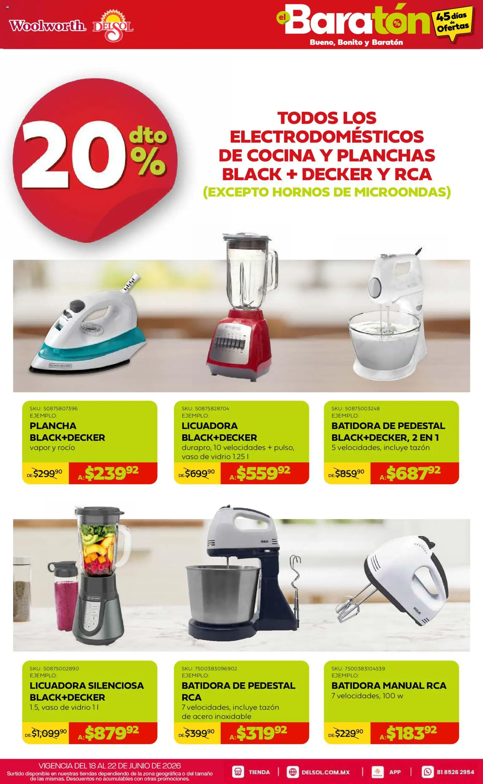 Nuevas ofertas de Del Sol y Woolworth válidas en toda la República Mexicana desde el 18.06.2026. ¡Encuentra las mejores ofertas en Del Sol y Woolworth catálogo Baratón! | Página: 5