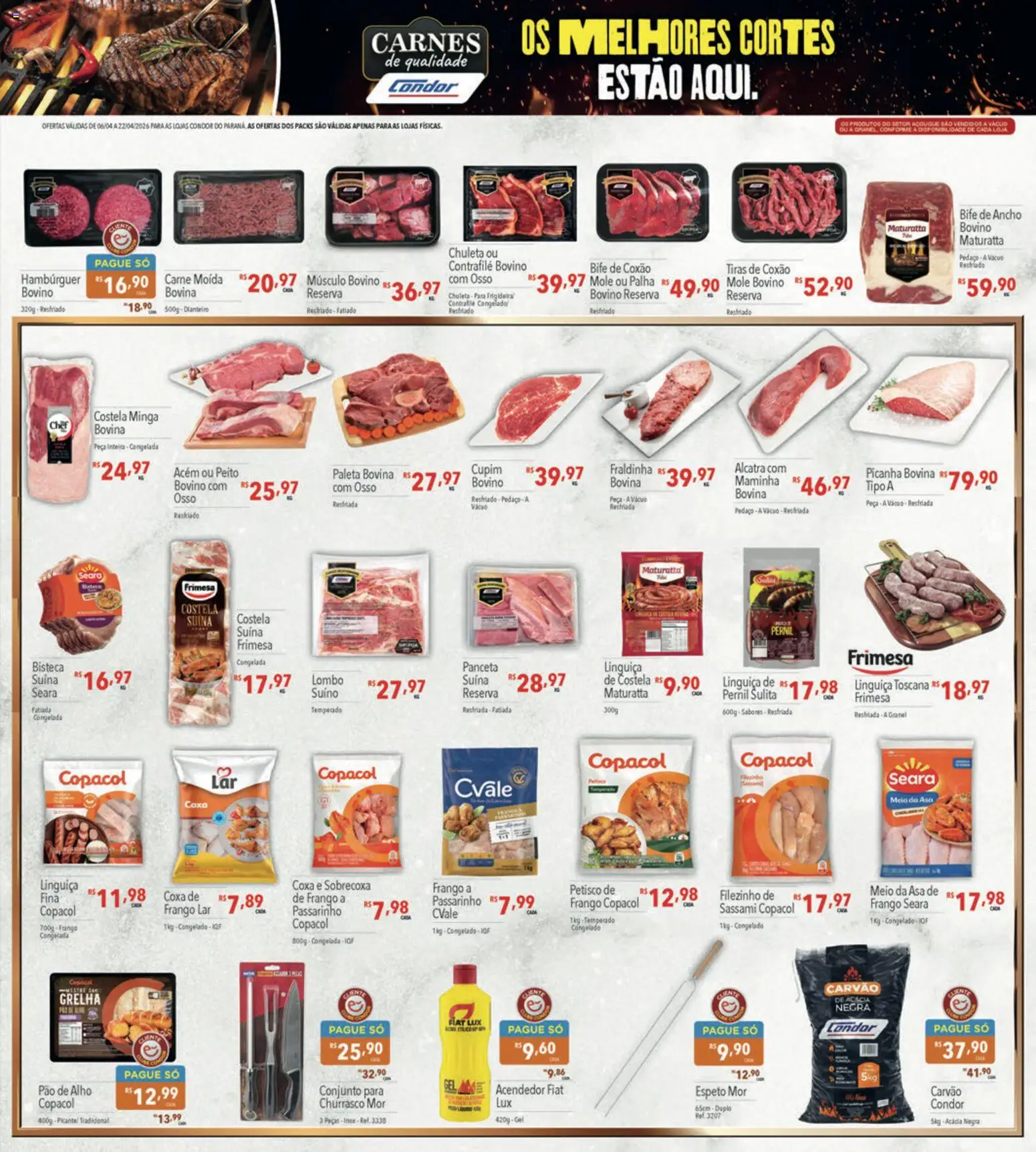 Supermercados Condor Folheto - válido de 06.04.2026 | Página: 15 | Produtos: Alho, Maminha, Lombo, Carne