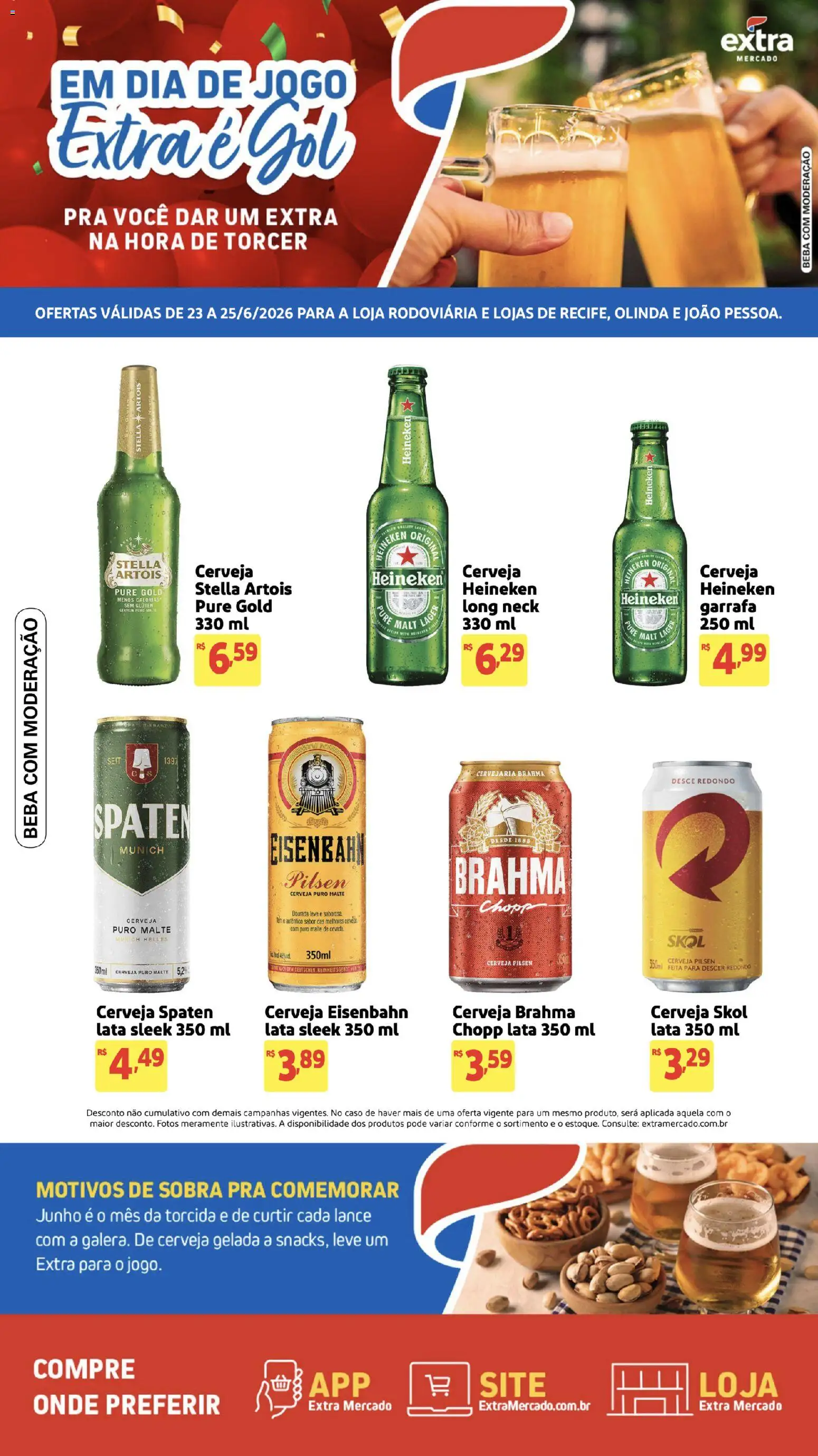 Extra Folheto - válido de 23/06/2026 | Página: 1 | Produtos: Eisenbahn, Cerveja, Heineken