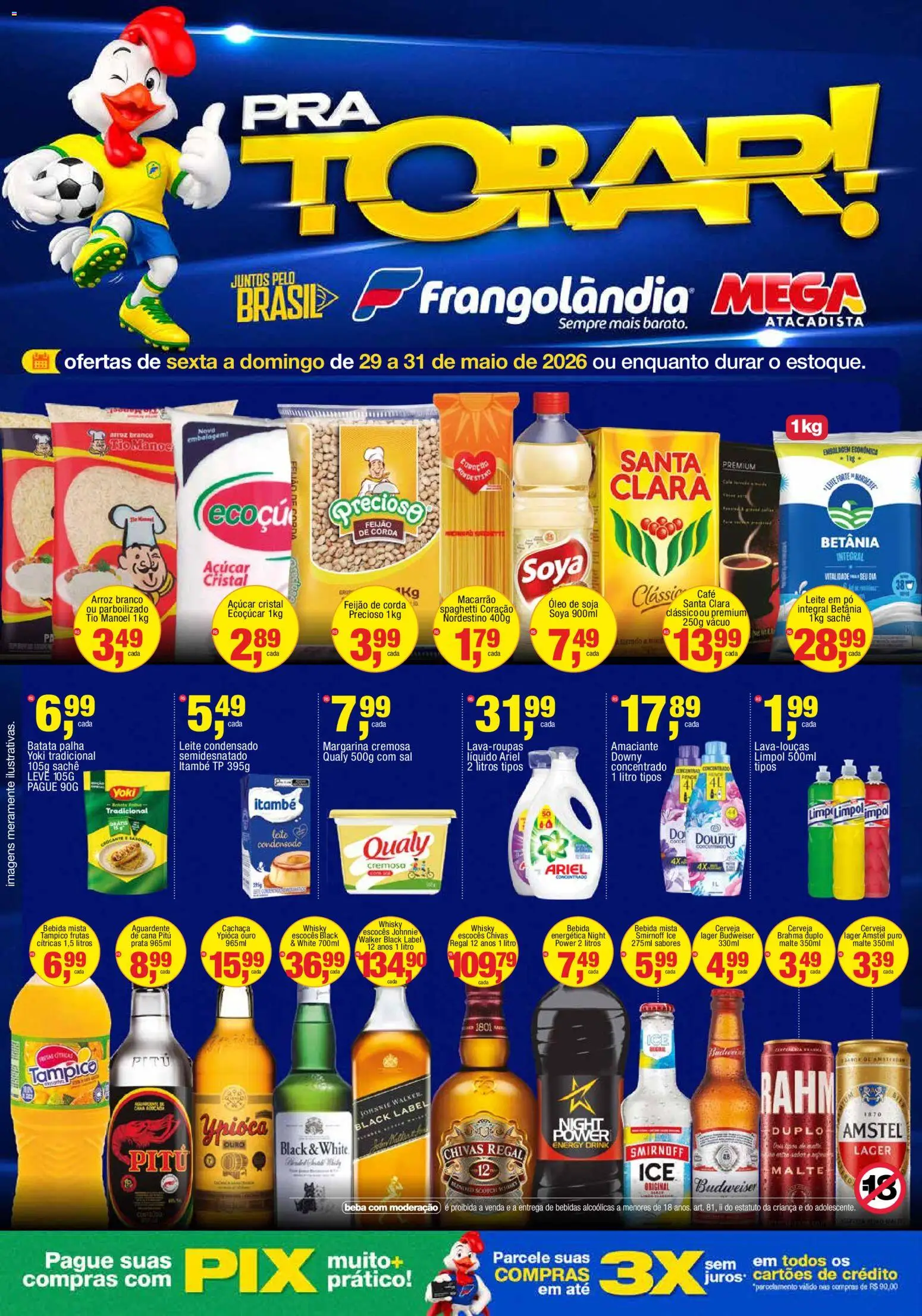 Frangolândia Folheto - válido de 29.05.2026 | Página: 1 | Produtos: Maiô, Macarrão, Leite condensado, Leite em pó