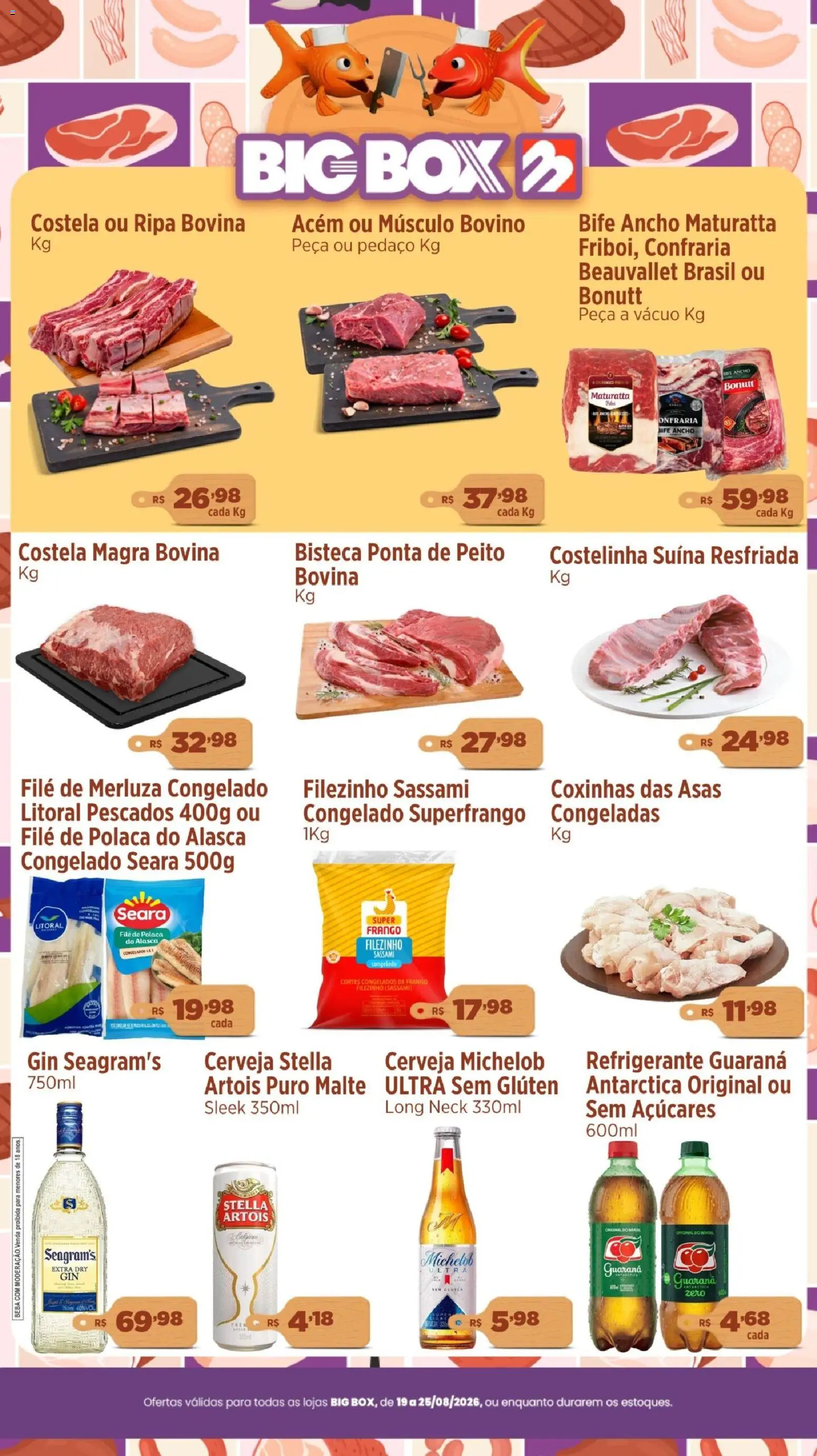 Big Box Folheto - válido de 19/08/2026 | Página: 1 | Produtos: Ancho Maturatta, Cerveja, Refrigerante, Frango