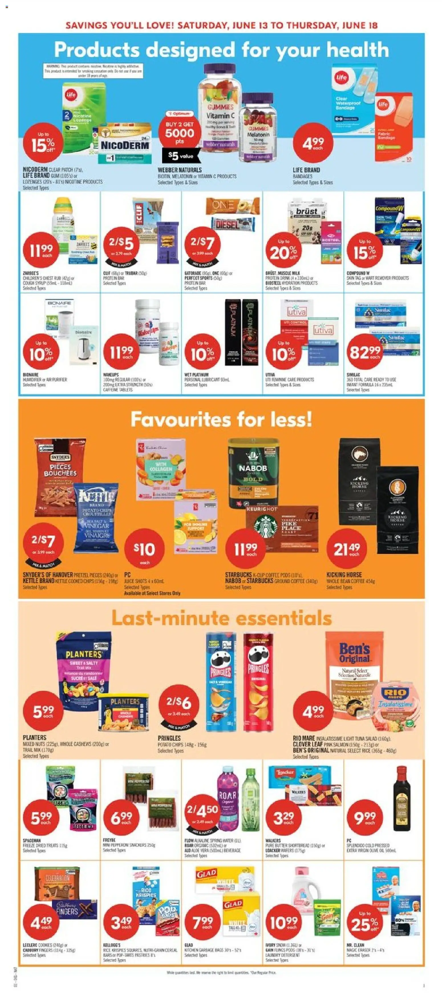Shoppers flyer valid from 12.06.2026 | Page: 13 | Products: Cookies, Detergent, Oil, Juice