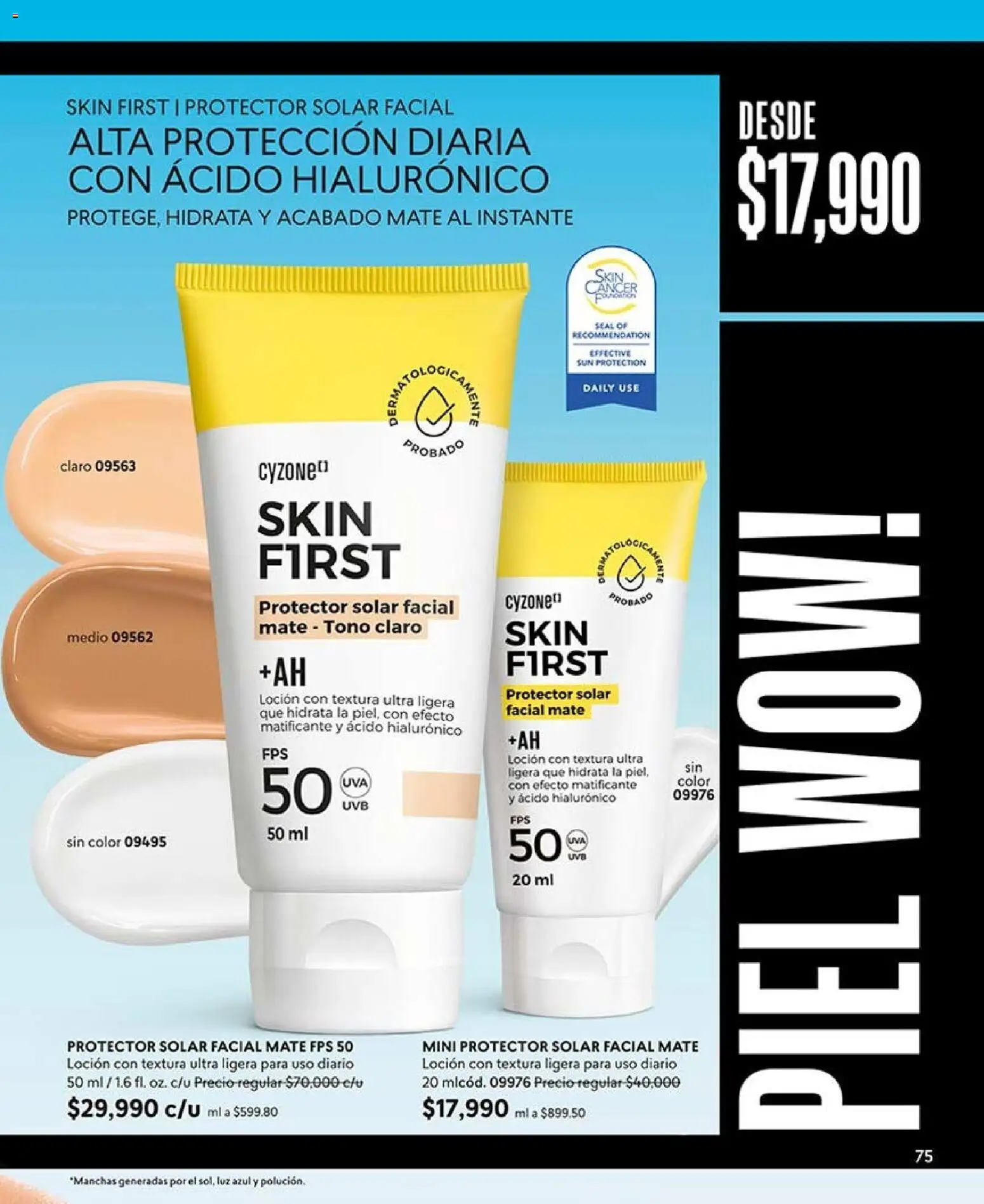 CyZone revista - valida desde el 17/08/2026 | Página: 75 | Productos: Loción, Protector solar