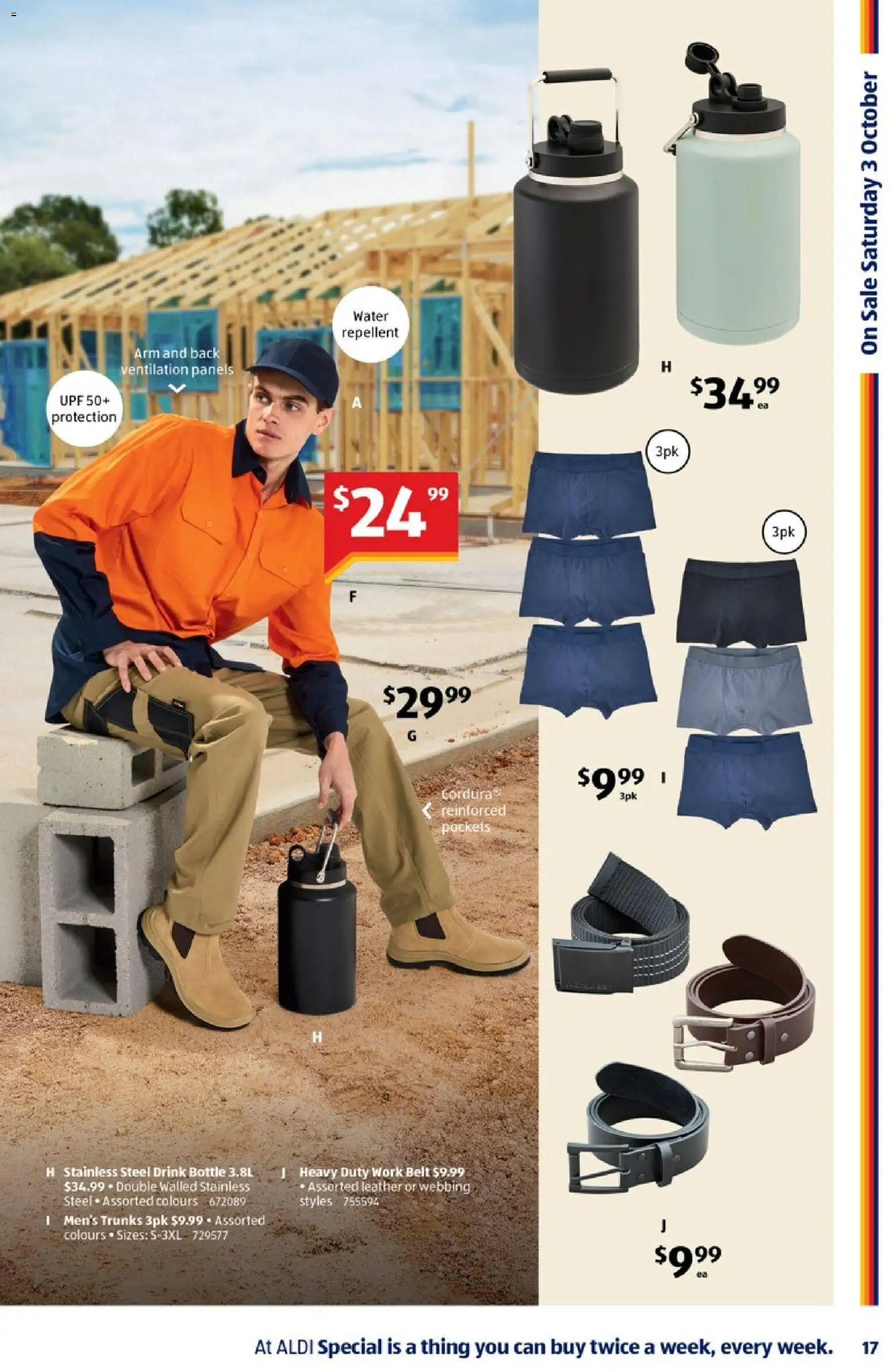Aldi catalogue - valid from 22/09/2026 | Page: 17 | Products: Shirt, Water, Underwear, Belt