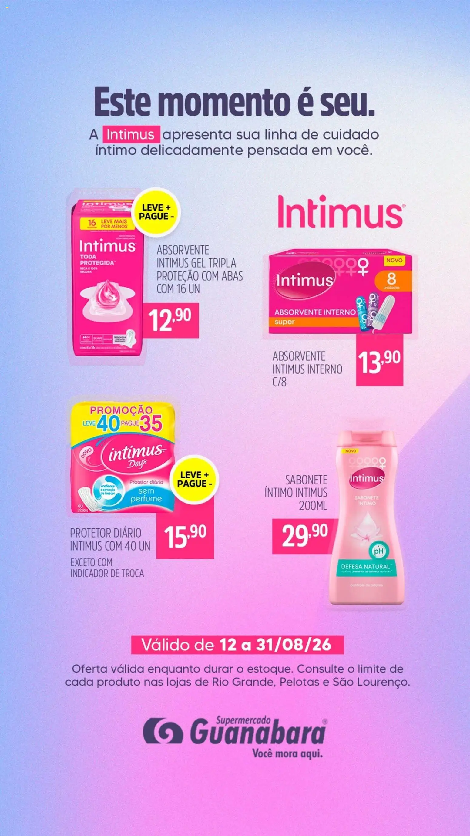 Supermercado Guanabara Folheto - válido de 12/08/2026 | Página: 1 | Produtos: Perfume, Sabonete, Absorvente interno, Absorvente