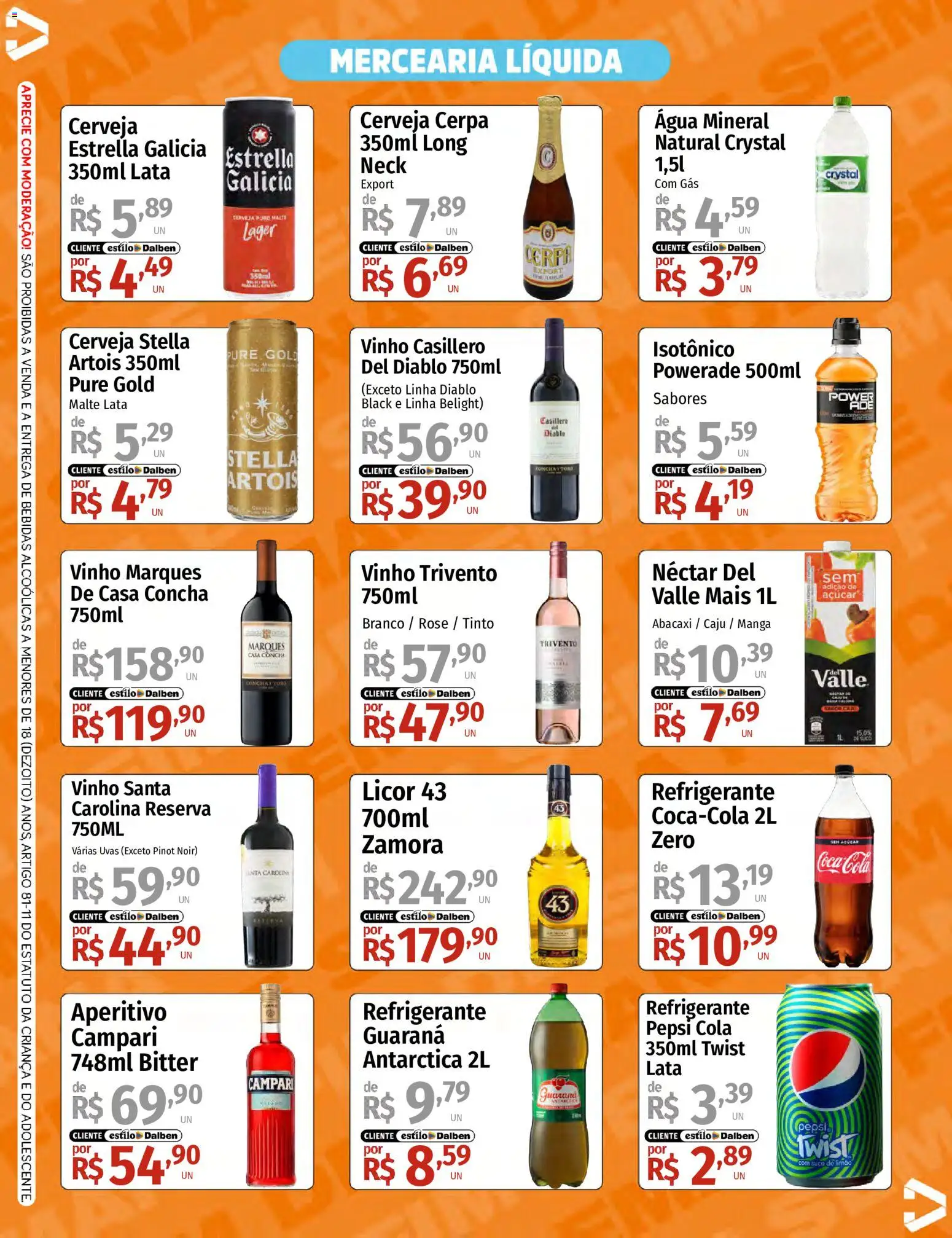 Supermercado Dalben Folheto - válido de 12.06.2026 | Página: 3 | Produtos: Licor, Licor 43, Cola, Refrigerante