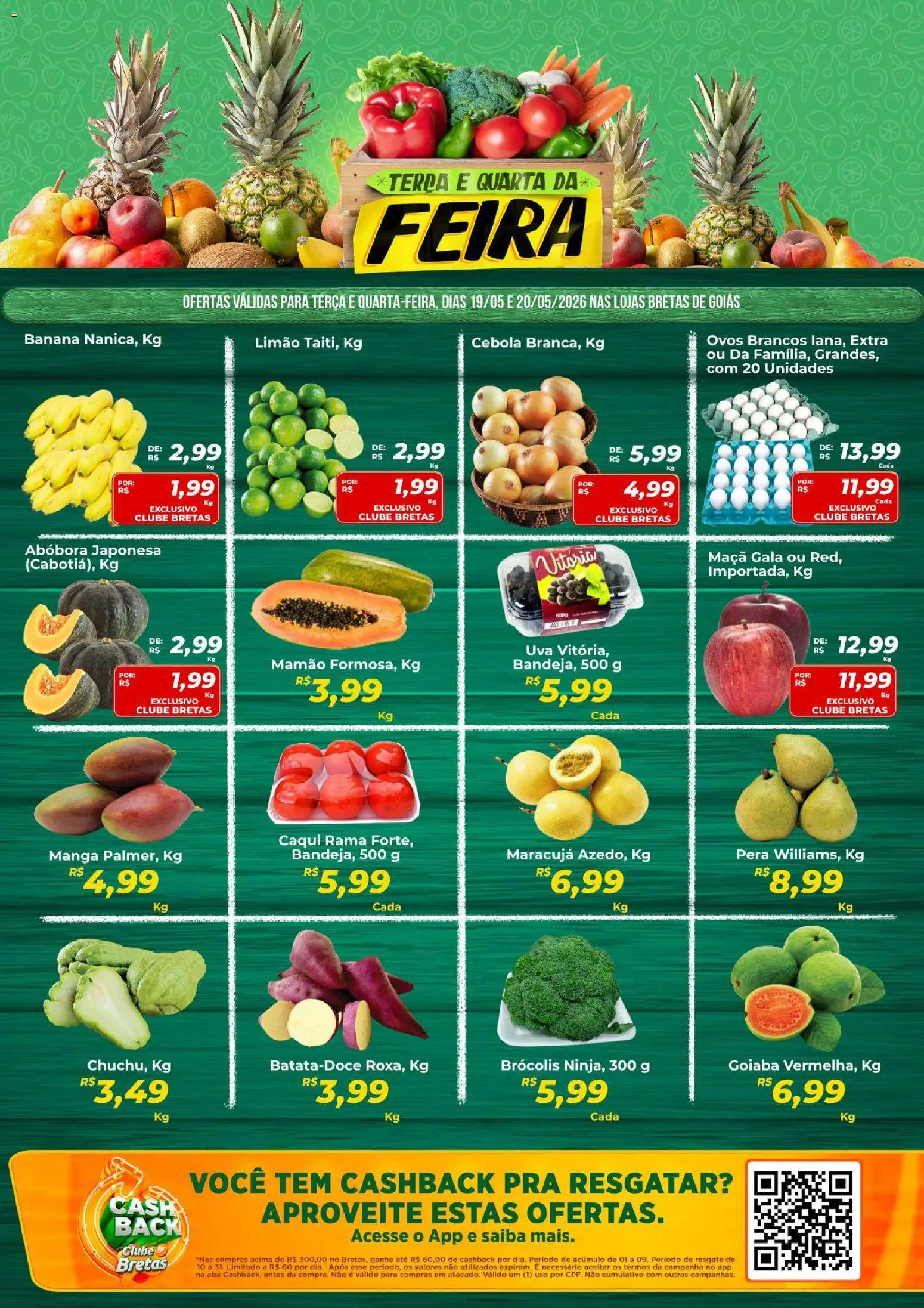 Bretas Folheto - válido de 19.05.2026 | Página: 1 | Produtos: Caqui, Goiaba, Maracujá, Ovos