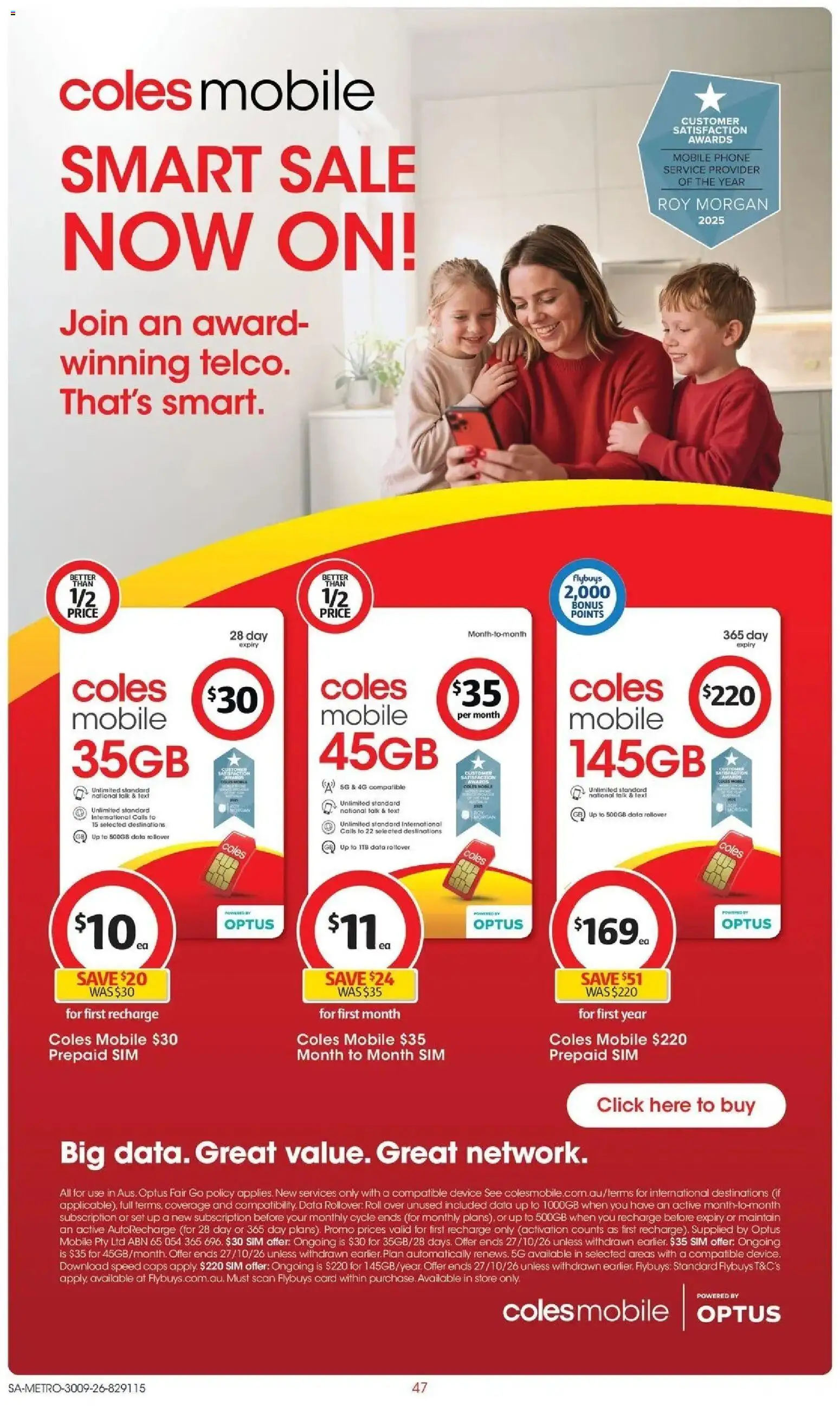 Coles catalogue - valid from 30/09/2026 | Page: 47 | Products: Mobile phone, Phone, Device, Mobile