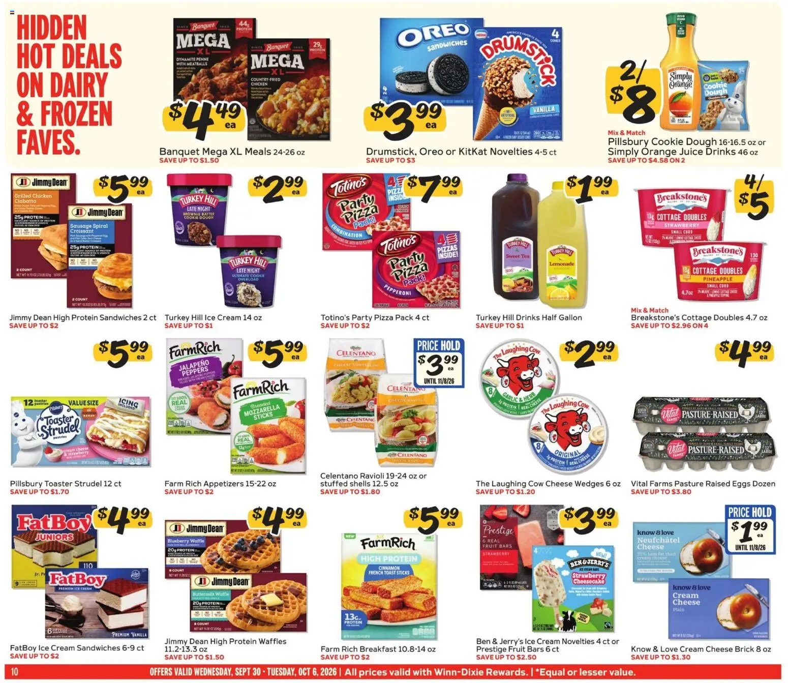Winn Dixie Weekly Weekly Ad - valid from 09/30/2026 | Page: 10 | Products: Protein, Oreo, Cream, Hat