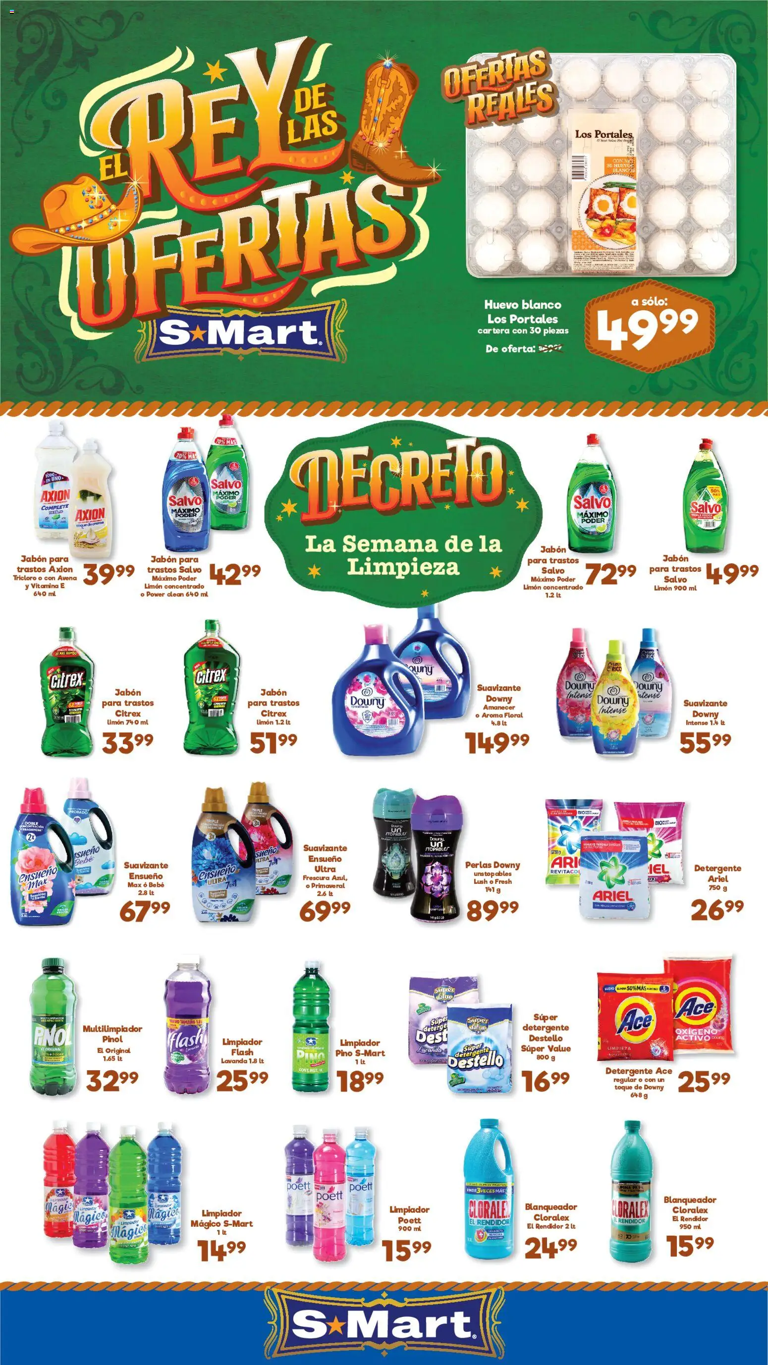 Nuevas ofertas de S-Mart válidas en toda la República Mexicana desde el 29.05.2026. ¡Encuentra las mejores ofertas en S-Mart folleto Ofertas de feria Chihuahua! | Página: 1 | Productos: Huevo, Limón, Suavizante, Jabón