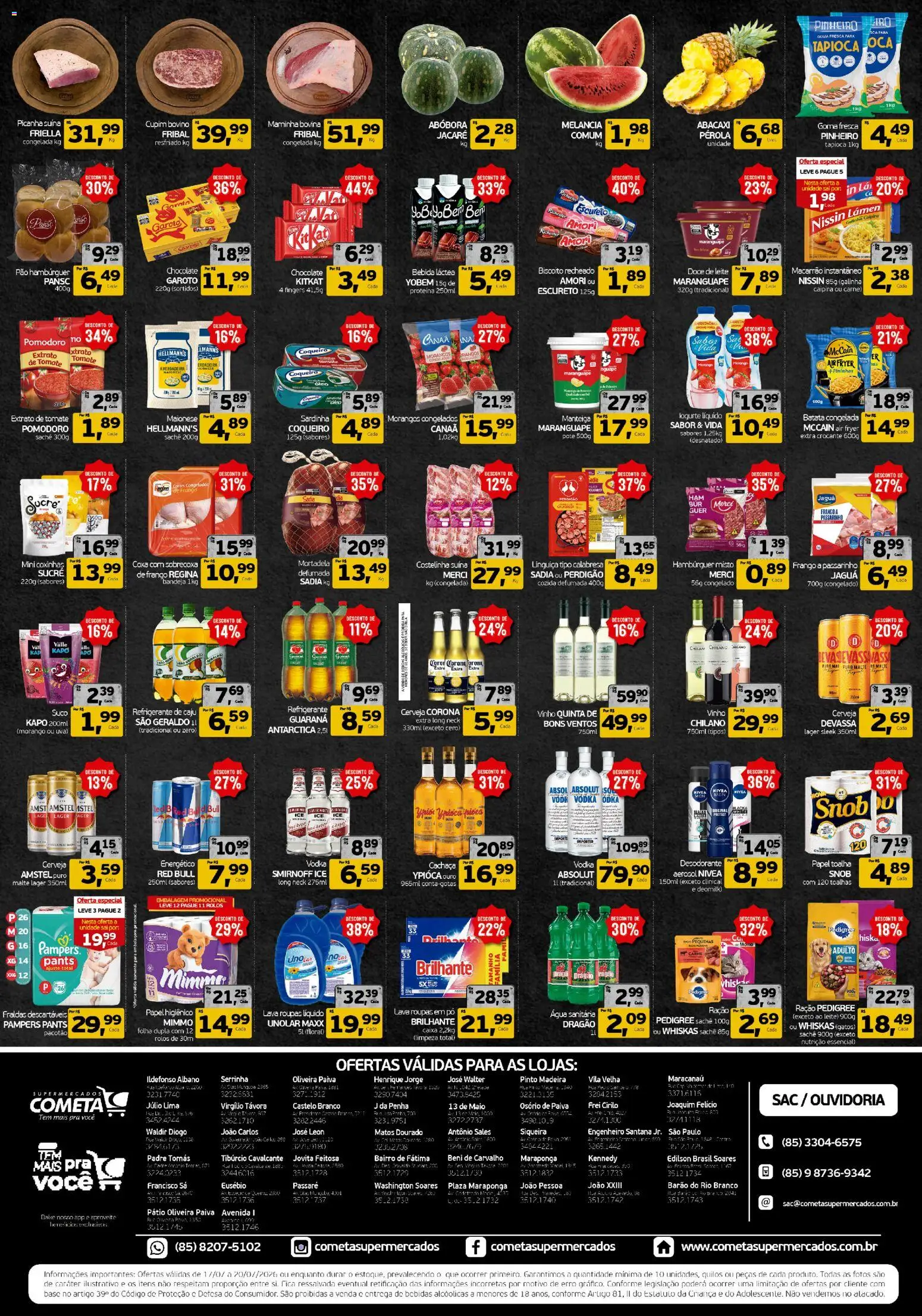 Cometa Supermercados Folheto - válido de 17/07/2026 | Página: 2 | Produtos: Air fryer, Linguiça, Maiô, Abacaxi