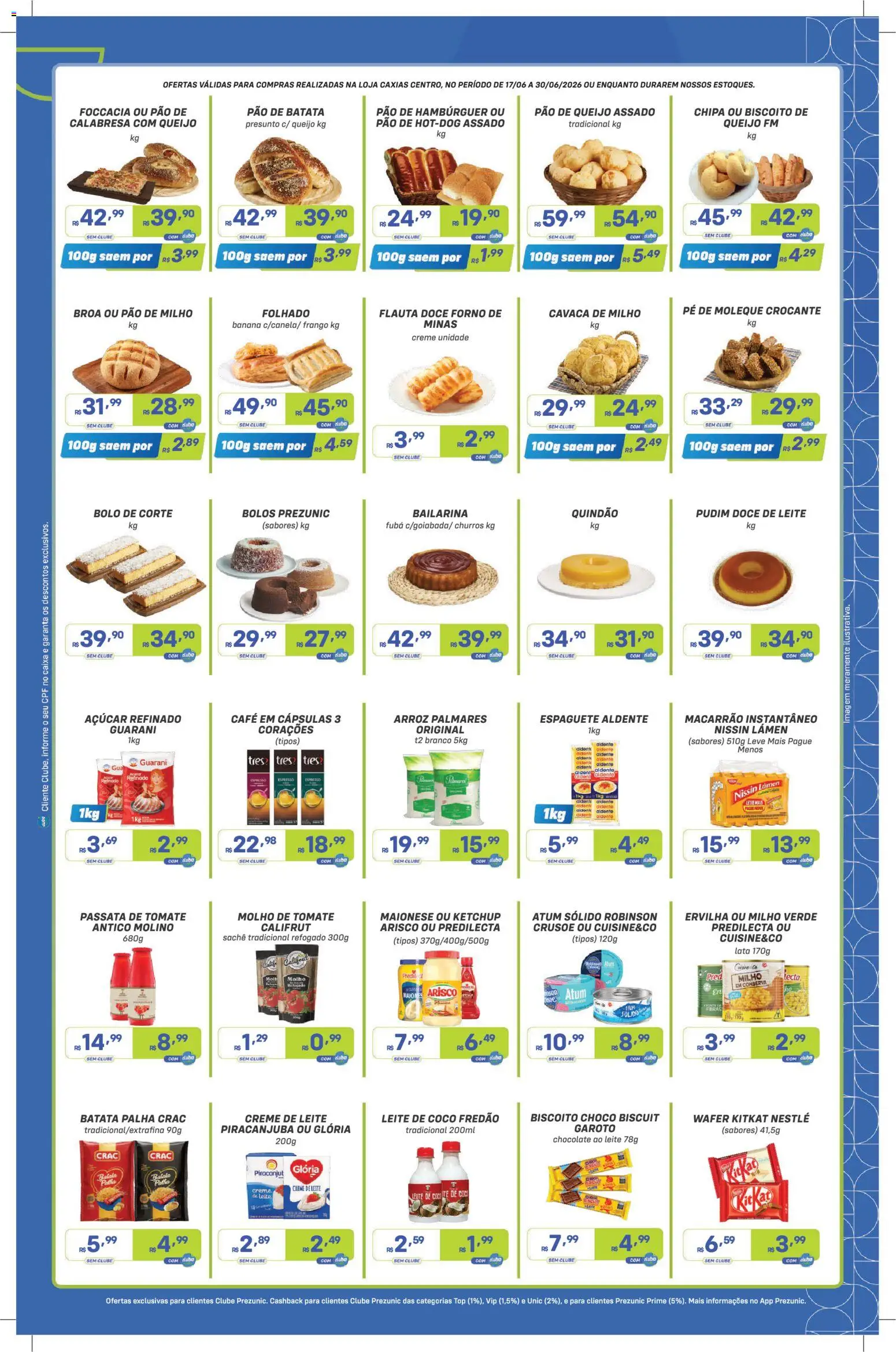 Prezunic Folheto - válido de 17.06.2026 | Página: 3 | Produtos: Pão, Chocolate, Presunto, Frango