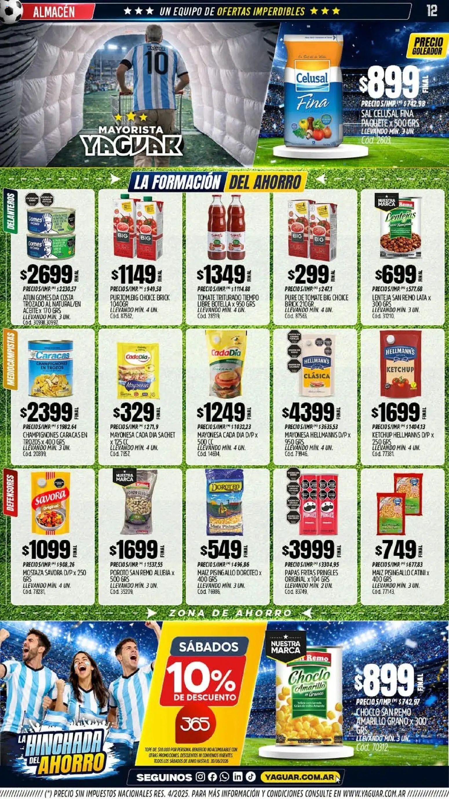 Yaguar - Oferta Semanal Chaco │ válido desde el 15.06.2026 | Página: 11 | Productos: Maiz, Sal, Atún, Papas fritas