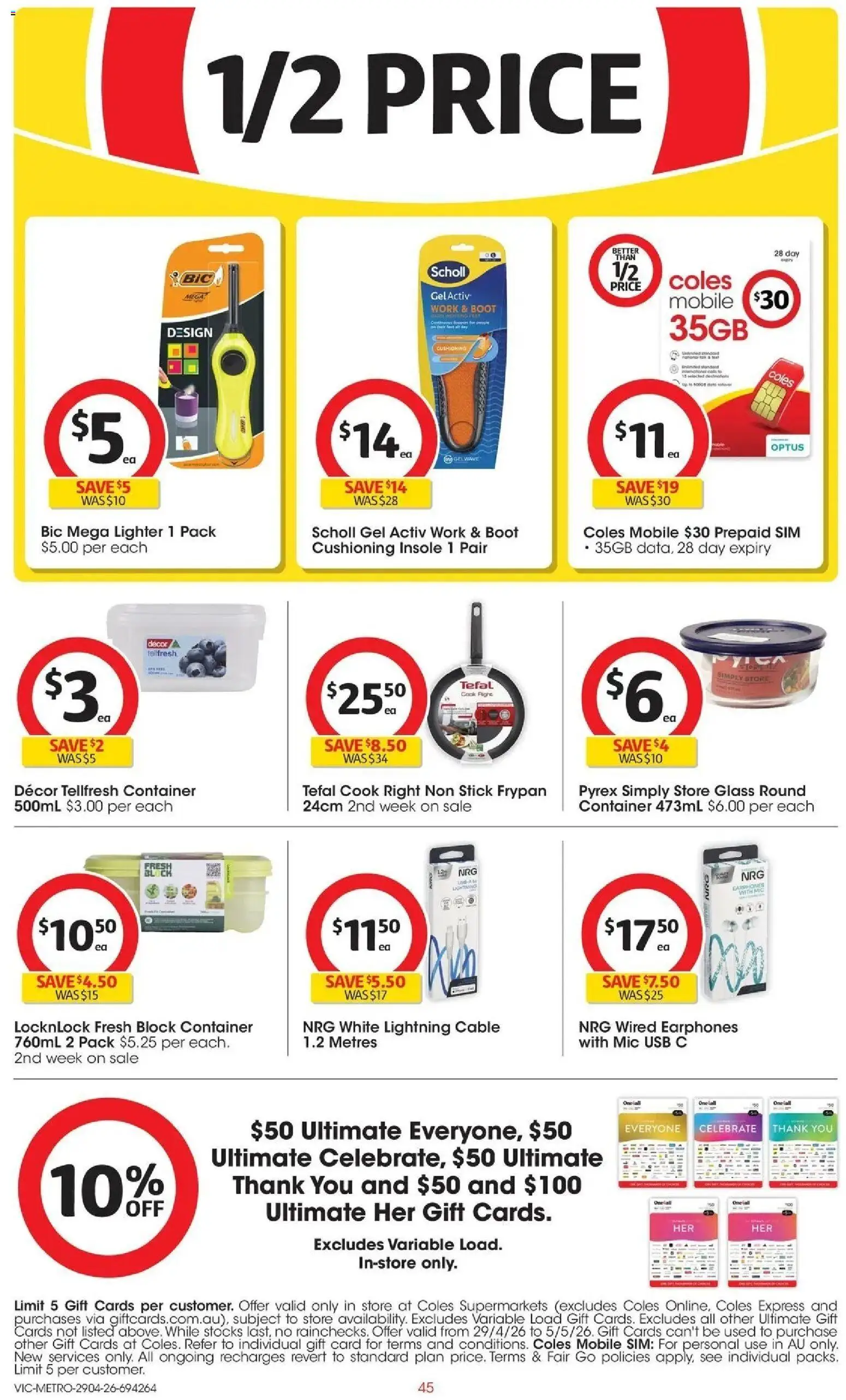 Coles catalogue - valid from 28.04.2026 | Page: 45 | Products: Decor, Cable, Usb, Mobile
