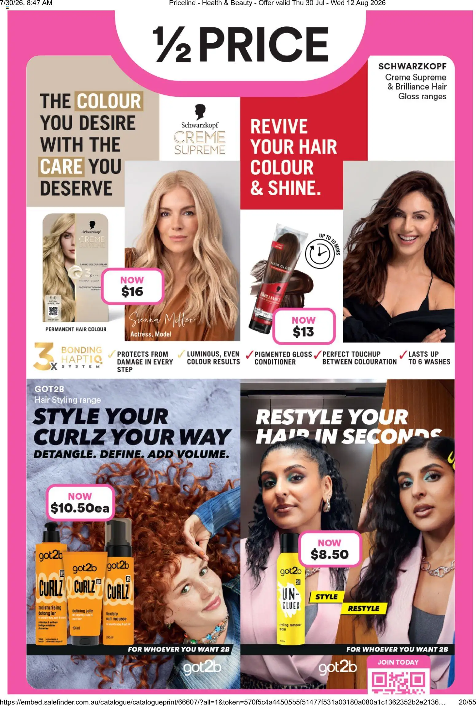 Priceline Pharmacy catalogue - valid from 30/07/2026 | Page: 10 | Products: Conditioner, Hair colour, Mousse