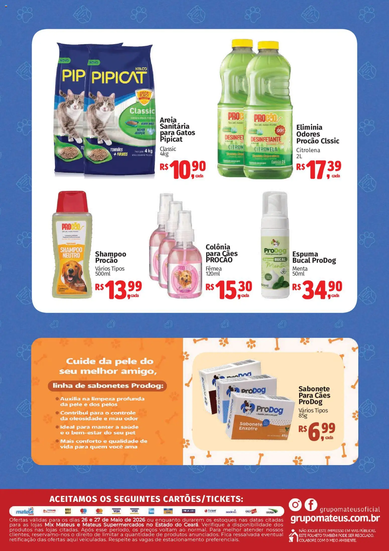 Mateus Folheto - válido de 16.06.2026 | Página: 2 | Produtos: Shampoo, Areia, Sabonete, Desinfetante