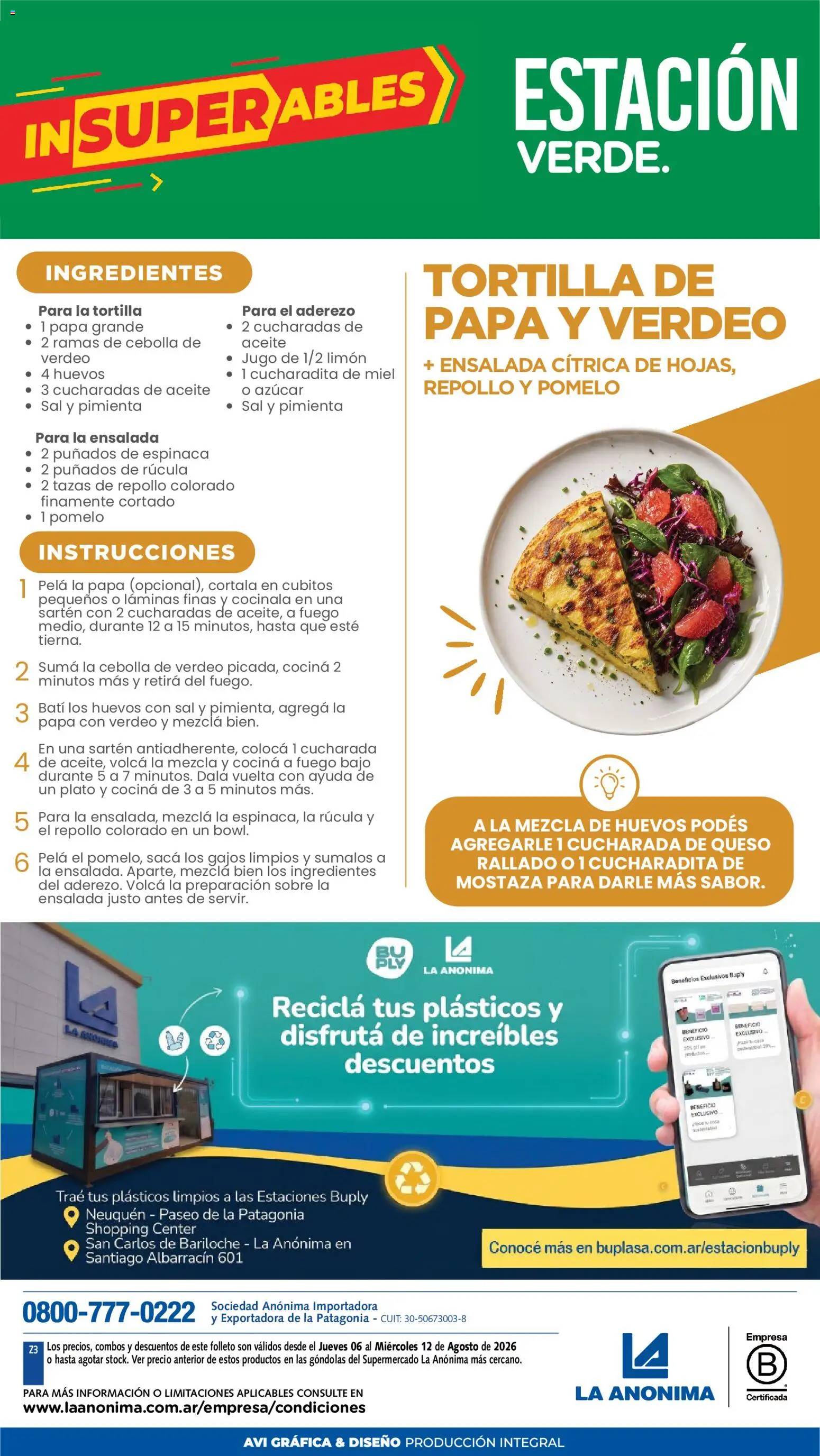 La Anonima catálogo │ válido desde el 06/08/2026 | Página: 8 | Productos: Cebolla, Miel, Huevos, Jugo