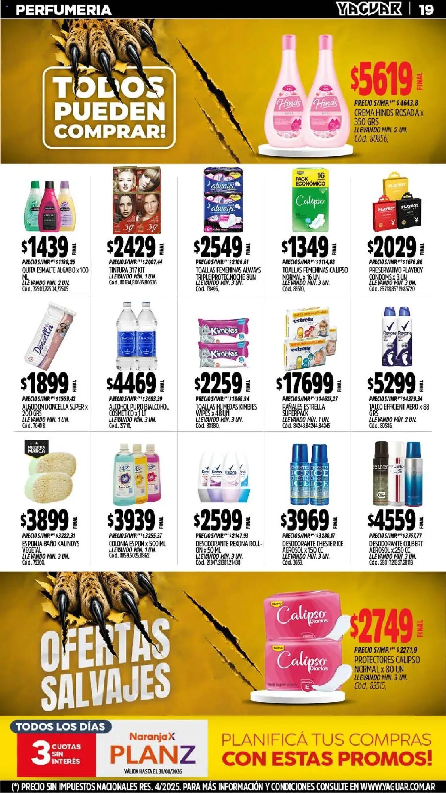 Yaguar - Oferta Semanal Jujuy │ válido desde el 10/08/2026 | Página: 20 | Productos: Baño, Tintura, Esponja, Alcohol