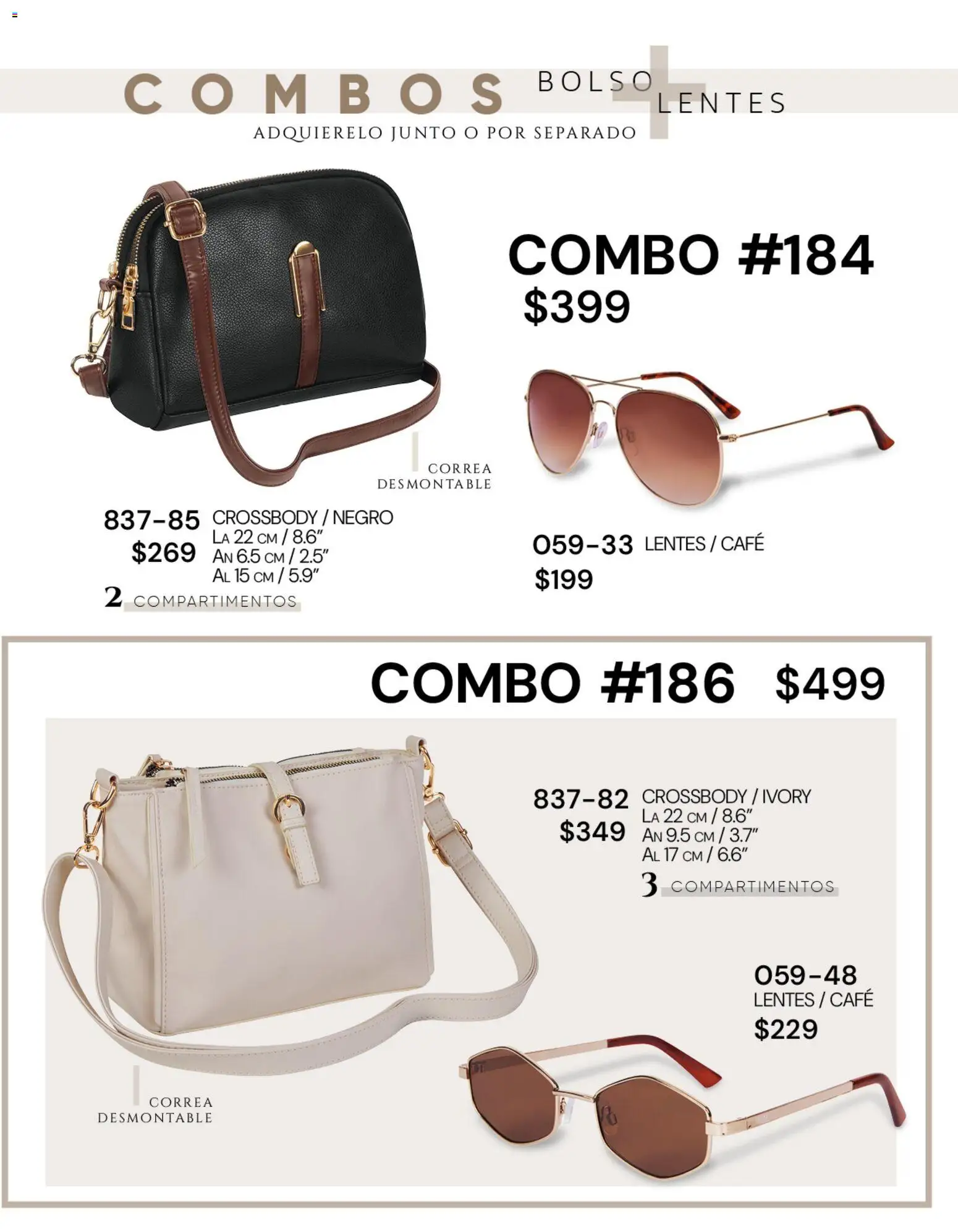 Nuevas ofertas de Cklass válidas en toda la República Mexicana desde el 08/07/2026. ¡Encuentra las mejores ofertas en Cklass catálogo Handbags! | Página: 35 | Productos: Lentes, Bolso, Café