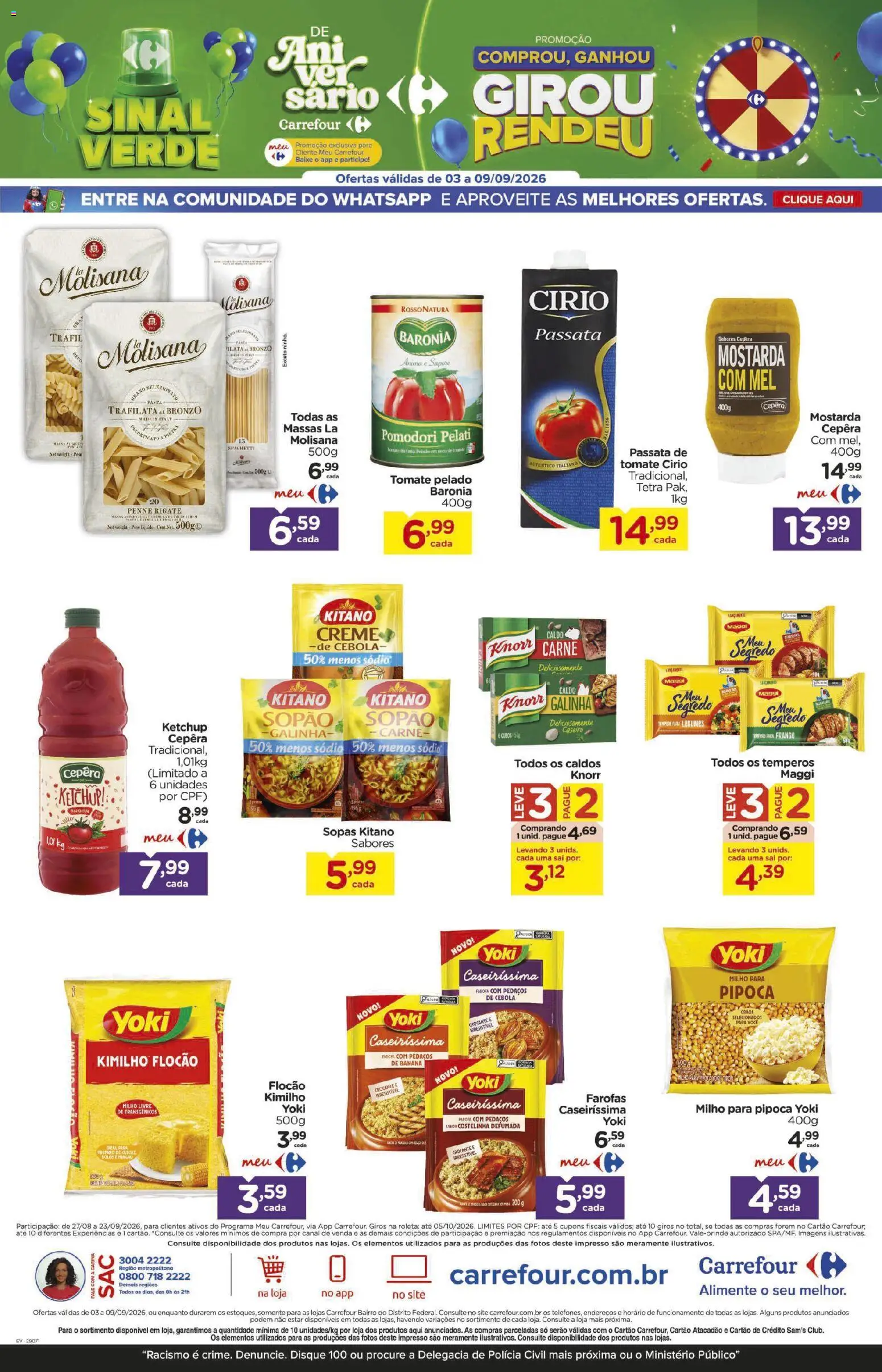 Carrefour Bairro Folheto - válido de 03/09/2026 | Página: 9 | Produtos: Sopas, Carne, Frango, Farofa