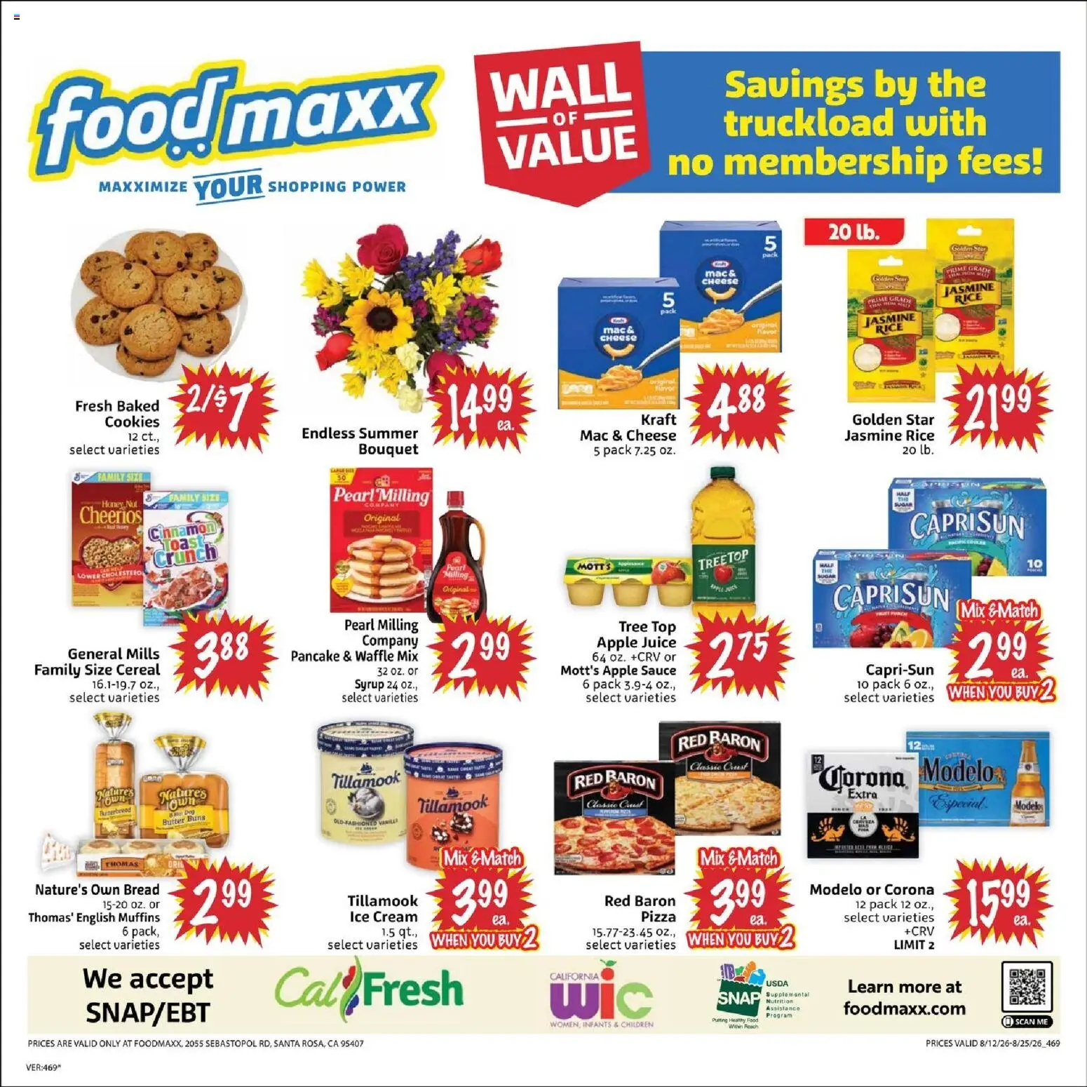 FoodMaxx Weekly Ad - CA - valid from 08/12/2026 | Page: 2 | Products: Apple juice, Syrup, Cream, Cereal