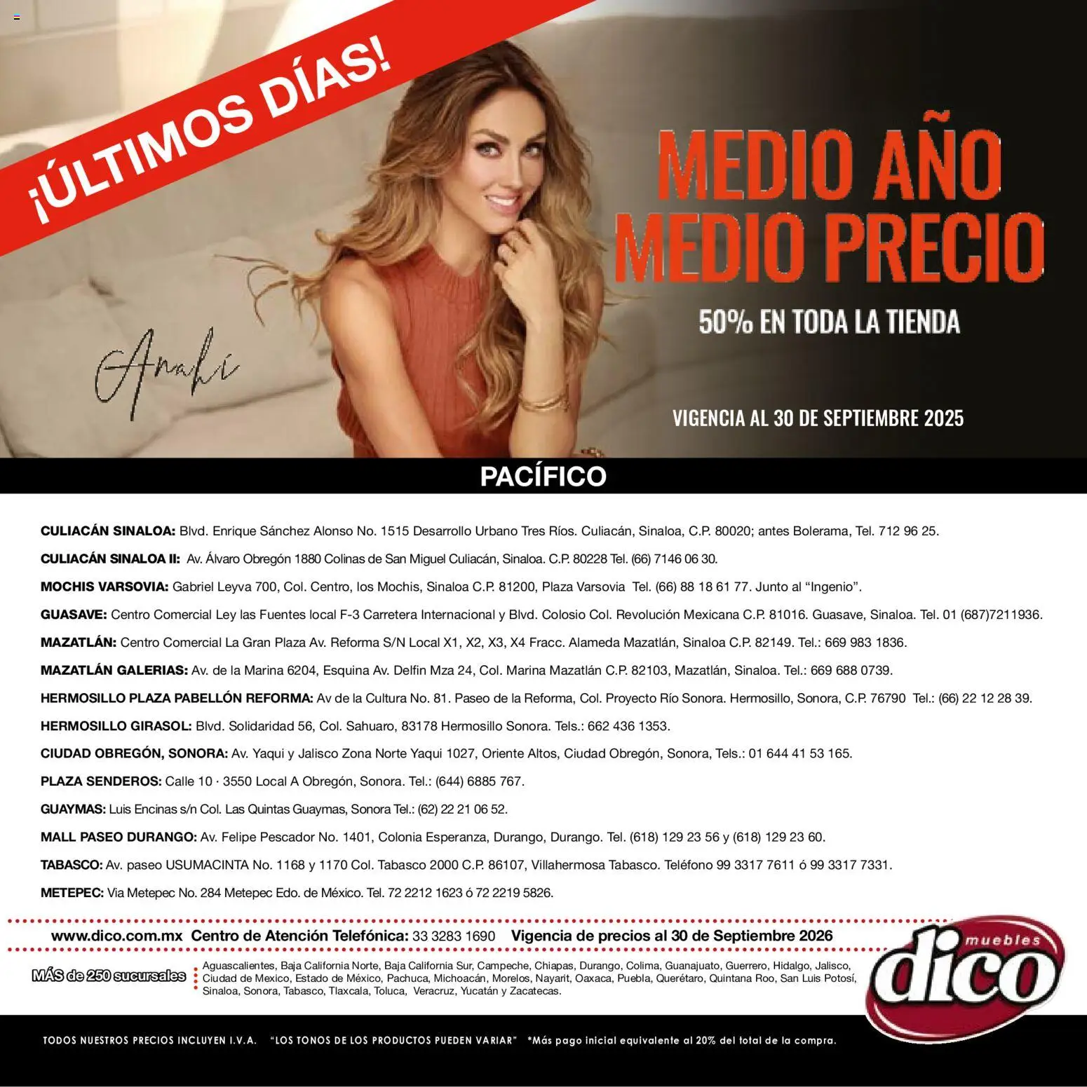 Nuevas ofertas de Muebles Dico válidas en toda la República Mexicana desde el 01/09/2026. ¡Encuentra las mejores ofertas en Muebles Dico catálogo! | Página: 9 | Productos: Teléfono