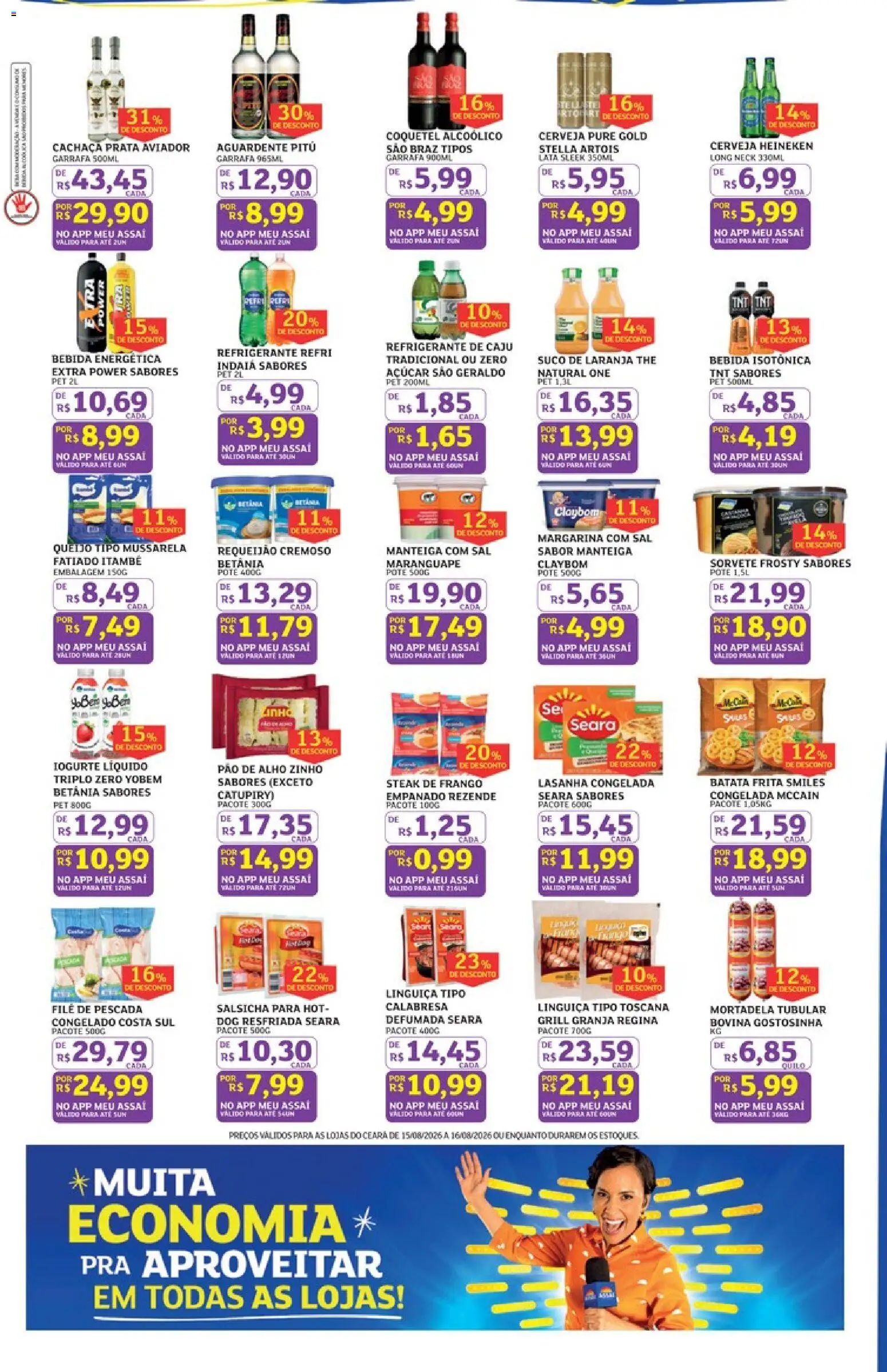 Assaí Atacadista Folheto - válido de 15/08/2026 | Página: 3 | Produtos: Queijo, Heineken, Bebida, Batata