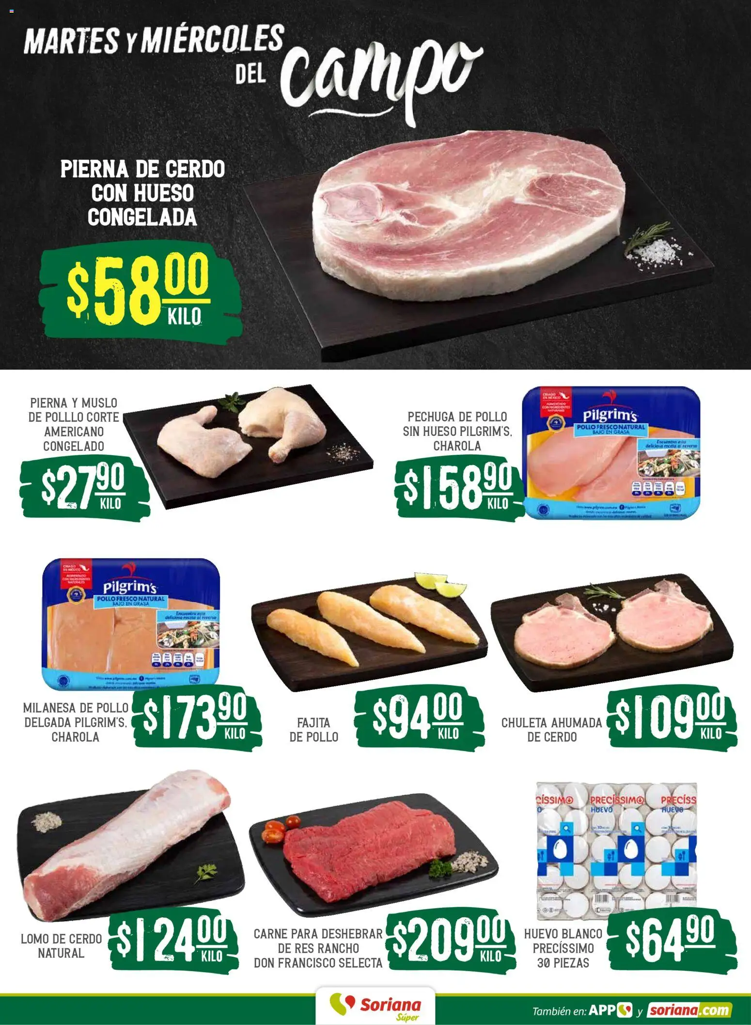 Nuevas ofertas de Soriana válidas en toda la República Mexicana desde el 19.05.2026. ¡Encuentra las mejores ofertas en Soriana Martes y Miércoles del Campo Súper: Nuevo León, Ciudad Victoria y Tampico! | Página: 4 | Productos: Pollo, Huevo, Cerdo, Res