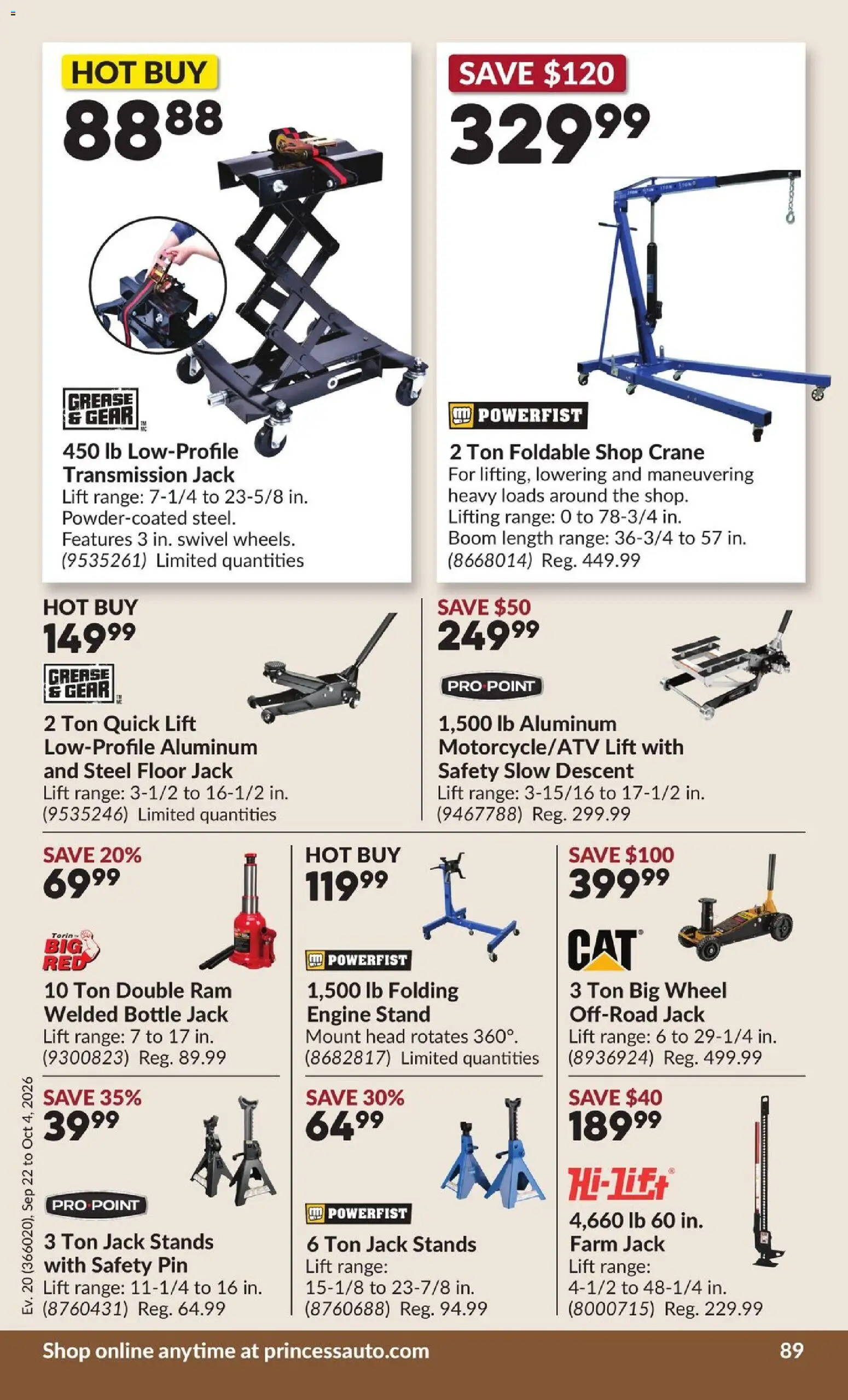 Princess Auto flyer valid from Sep 22, 2026 | Page: 94