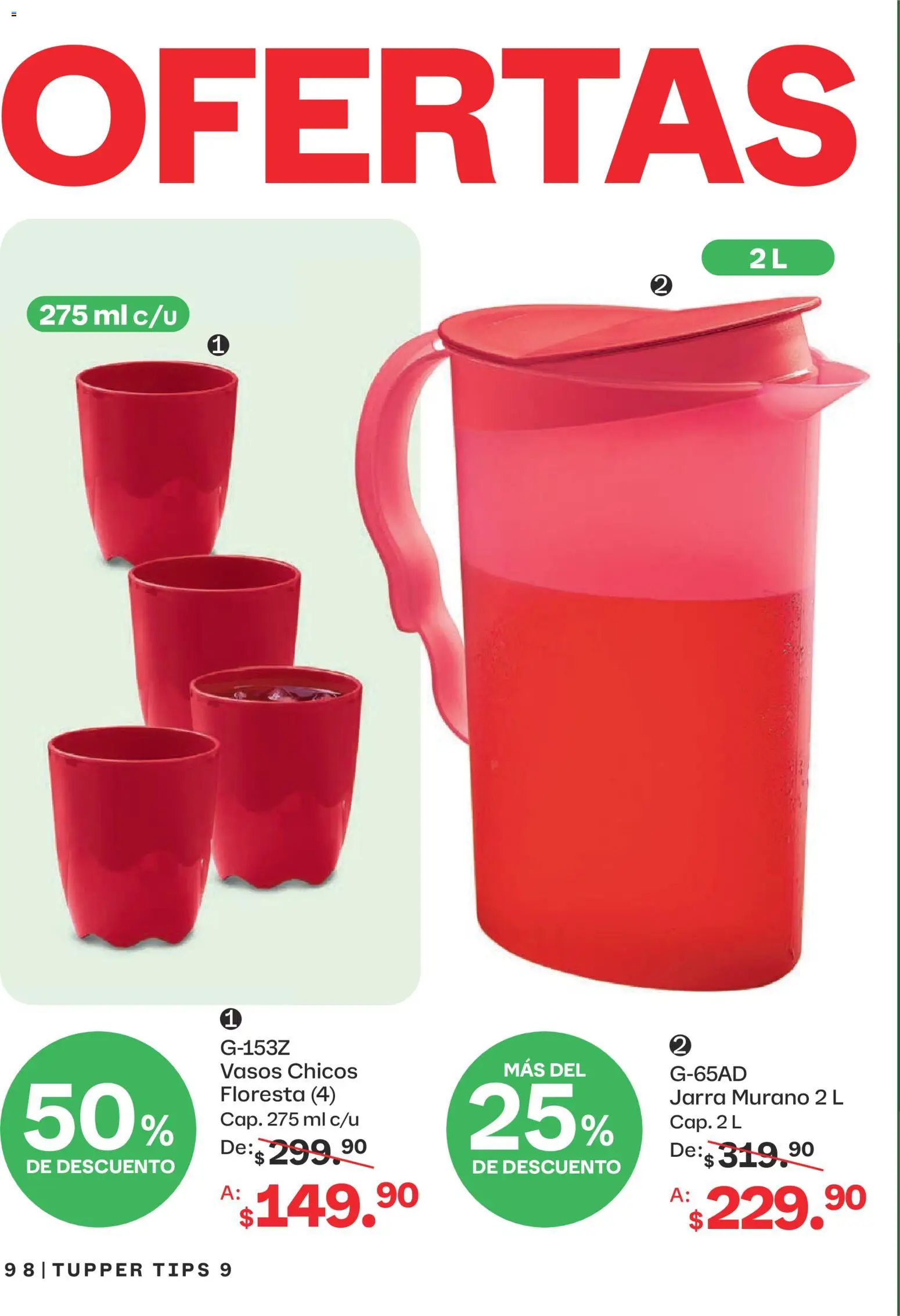 Nuevas ofertas de Tupperware válidas en toda la República Mexicana desde el 10/08/2026. ¡Encuentra las mejores ofertas en Tupperware catálogo! | Página: 98 | Productos: Tupper, Vasos, Jarra