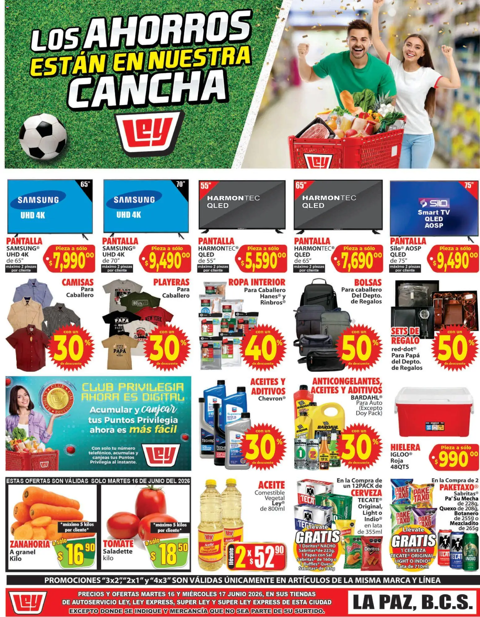 Nuevas ofertas de Casa Ley válidas en toda la República Mexicana desde el 16.06.2026. ¡Encuentra las mejores ofertas en Casa Ley folleto Autoservicio La Paz, BCS! | Página: 2 | Productos: Sal, Tomate, Cerveza, Ropa