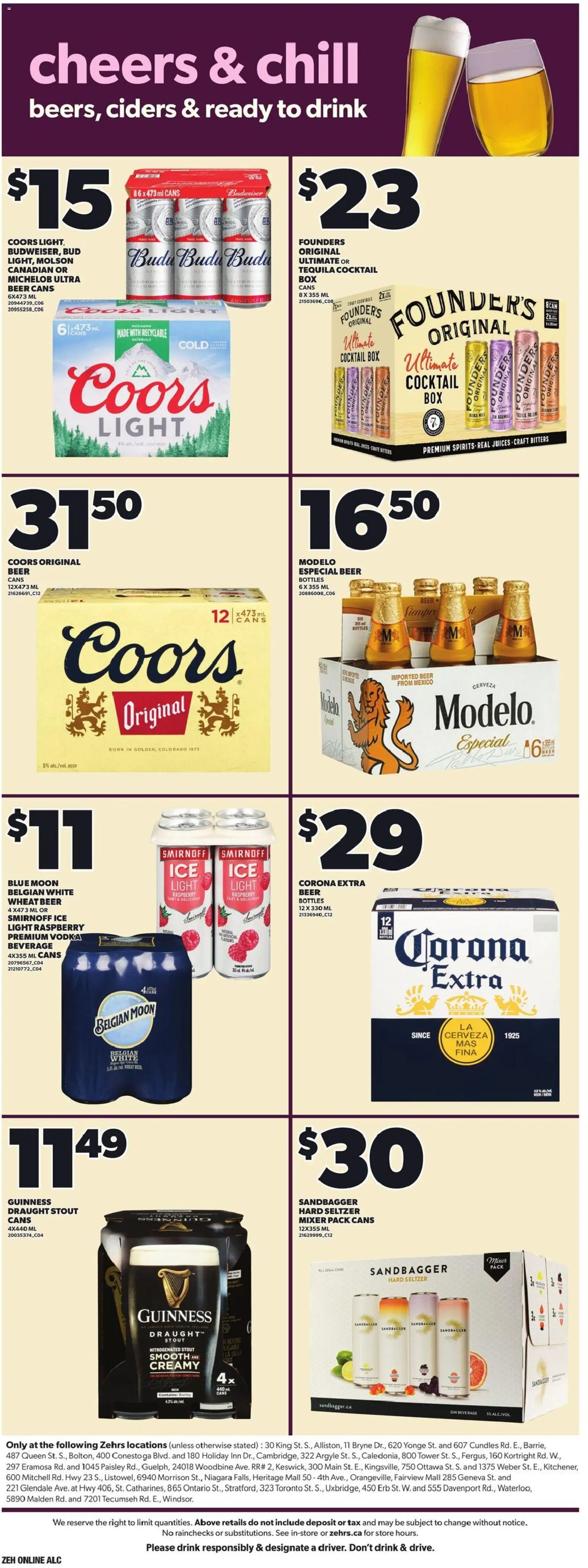 Zehrs flyer valid from Jul 30, 2026 | Page: 8 | Products: Gin, Tequila, Box, Ice