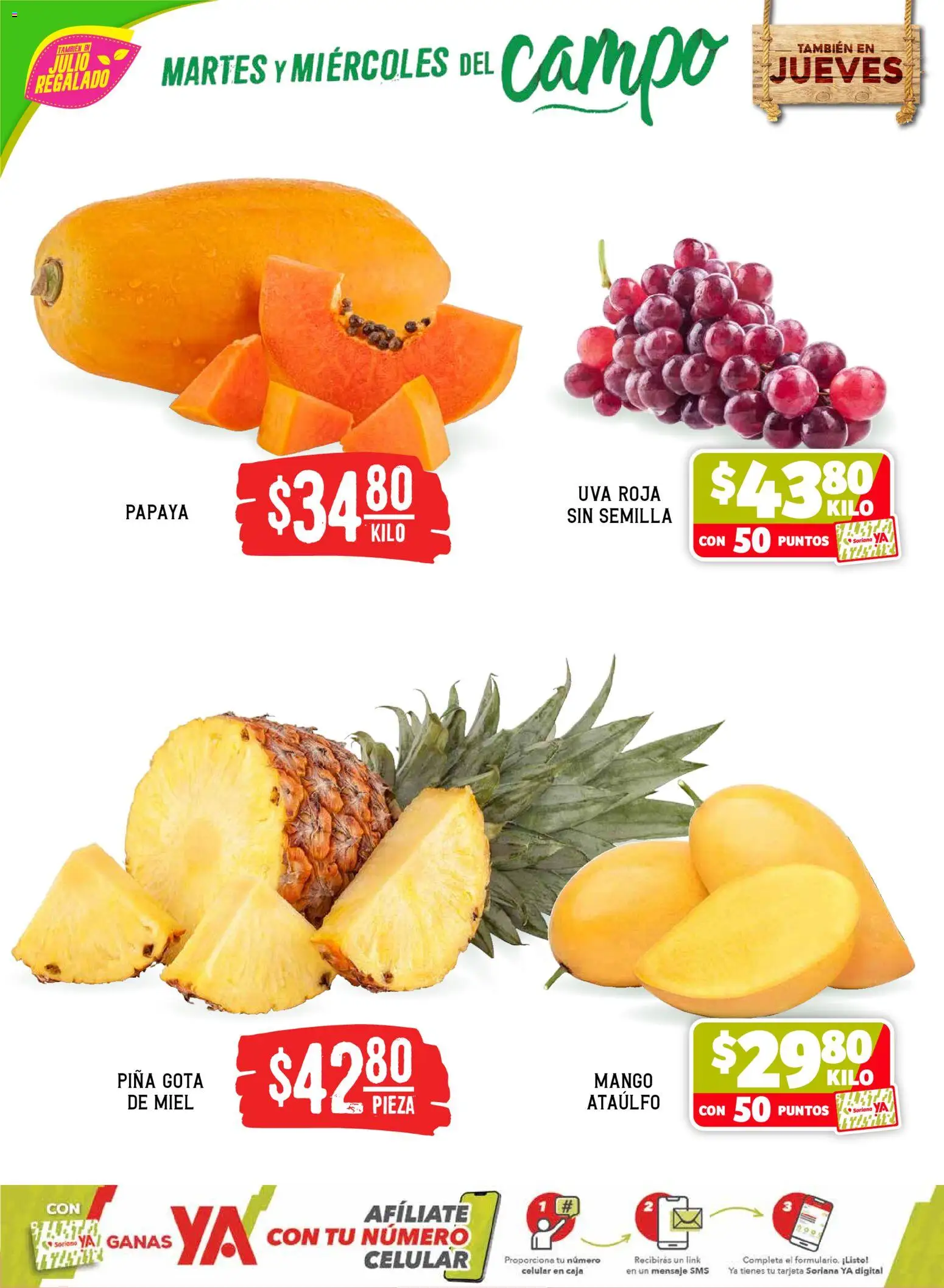 Nuevas ofertas de Soriana válidas en toda la República Mexicana desde el 26.05.2026. ¡Encuentra las mejores ofertas en Soriana Martes y Miércoles del Campo Híper: Tijuana, Mexicali, Ensenada, San Luis Río Colorado y Tecate! | Página: 2 | Productos: Mango, Uva, Piña, Caja