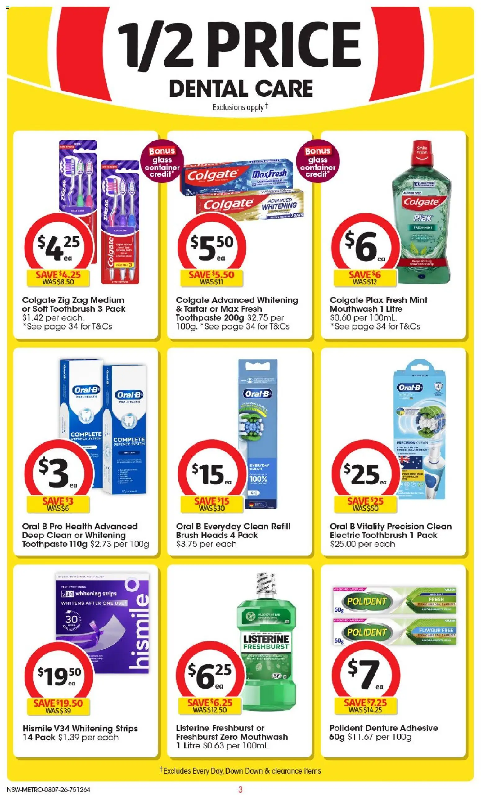 Coles catalogue - valid from 08/07/2026 | Page: 3 | Products: Brush, Toothbrush, Dental care, Electric toothbrush