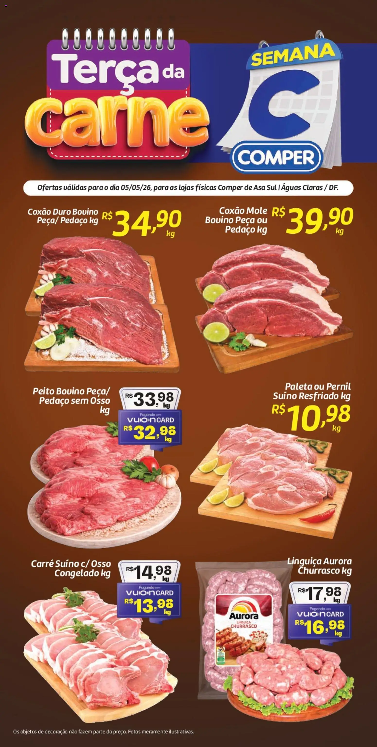 Comper Folheto - válido de 05.05.2026 | Página: 1 | Produtos: Linguiça, Pernil, Carne