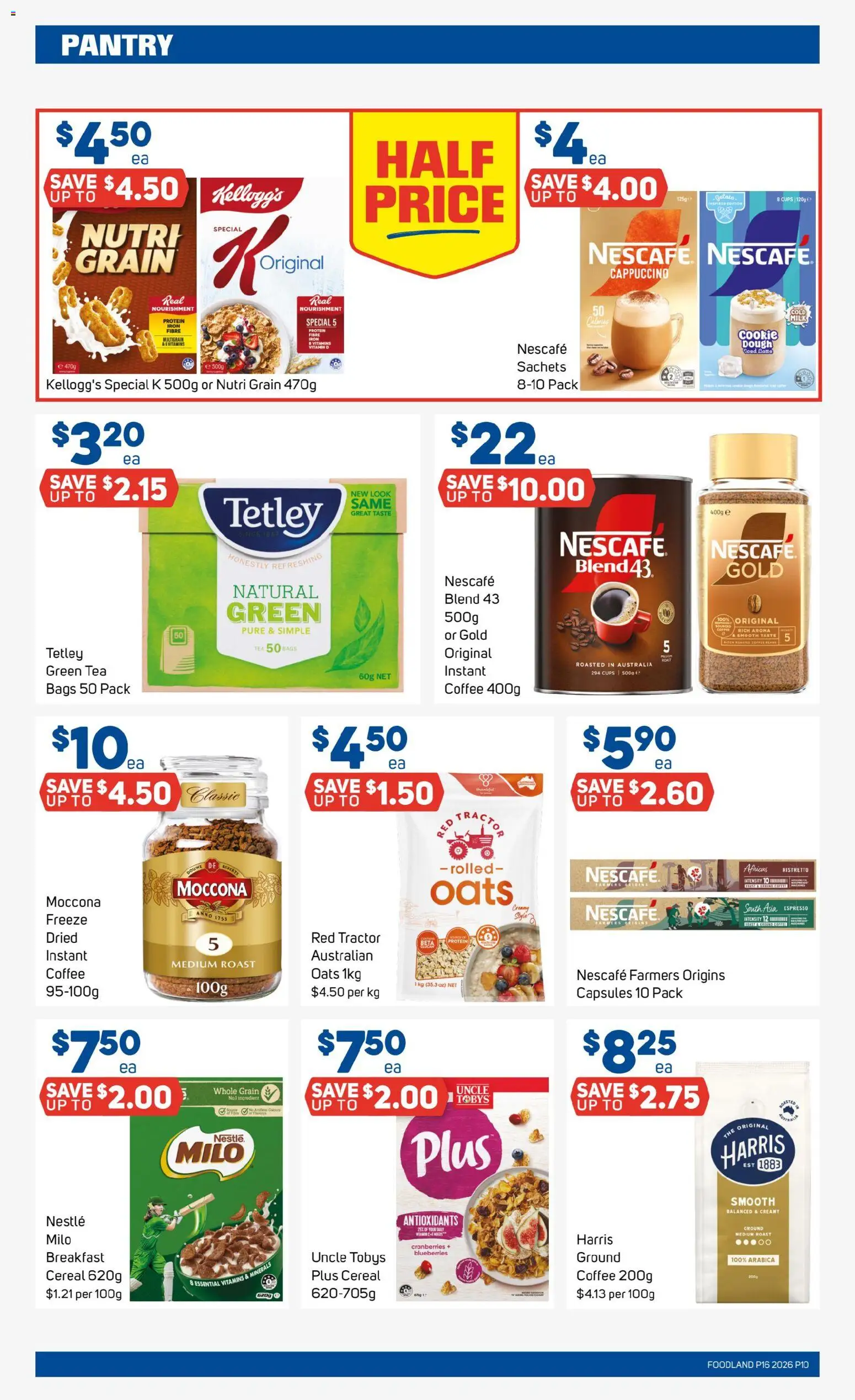 Foodland catalogue - valid from 15.04.2026 | Page: 10 | Products: Tea, Oats, Cereal, Nescafe